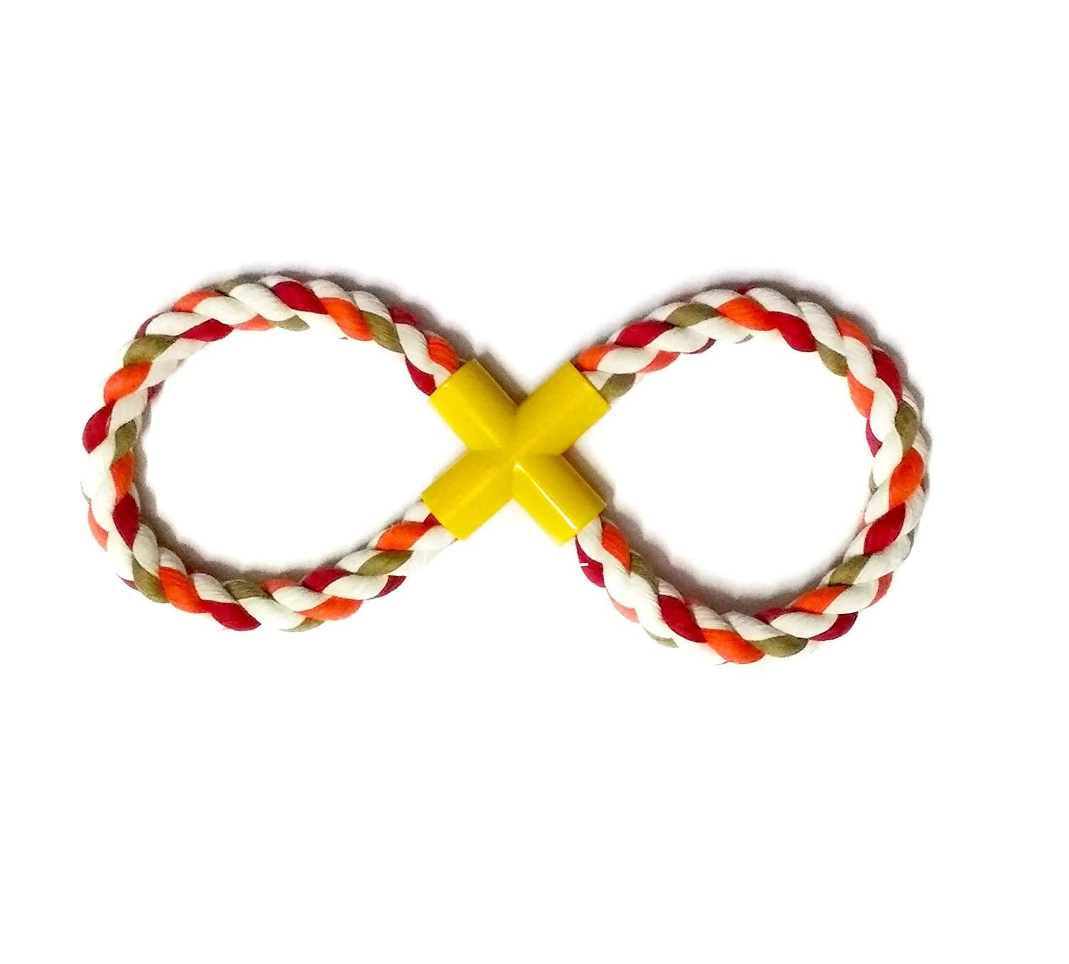 Pet Believe Cotton Rope Loop Tug Dog Chew Toy, Puppy Teething Toy, 14 Inches, Color May Vary (Multicolor)