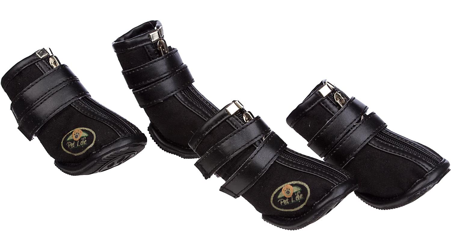 Pet Life Ruffsuede Performance Suede Dog Shoes With Premium Ankle Support And Embedded Microgrips For Added Traction  Set Of 