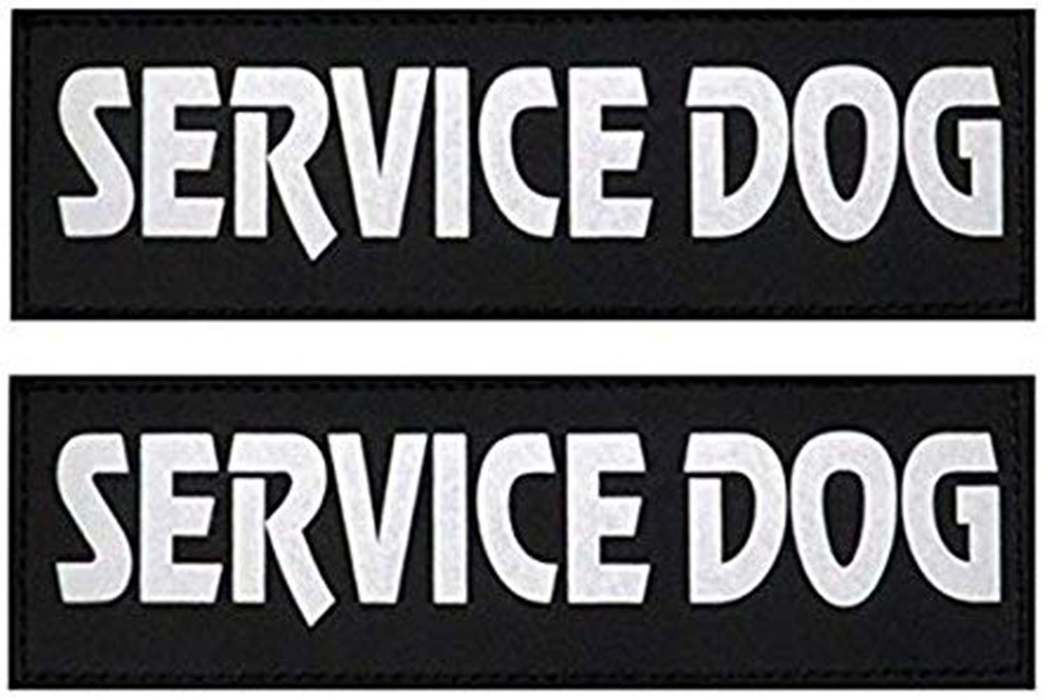 Removable Dog Patches For Vests & Harness-Reflective/White Letter/2 Pack