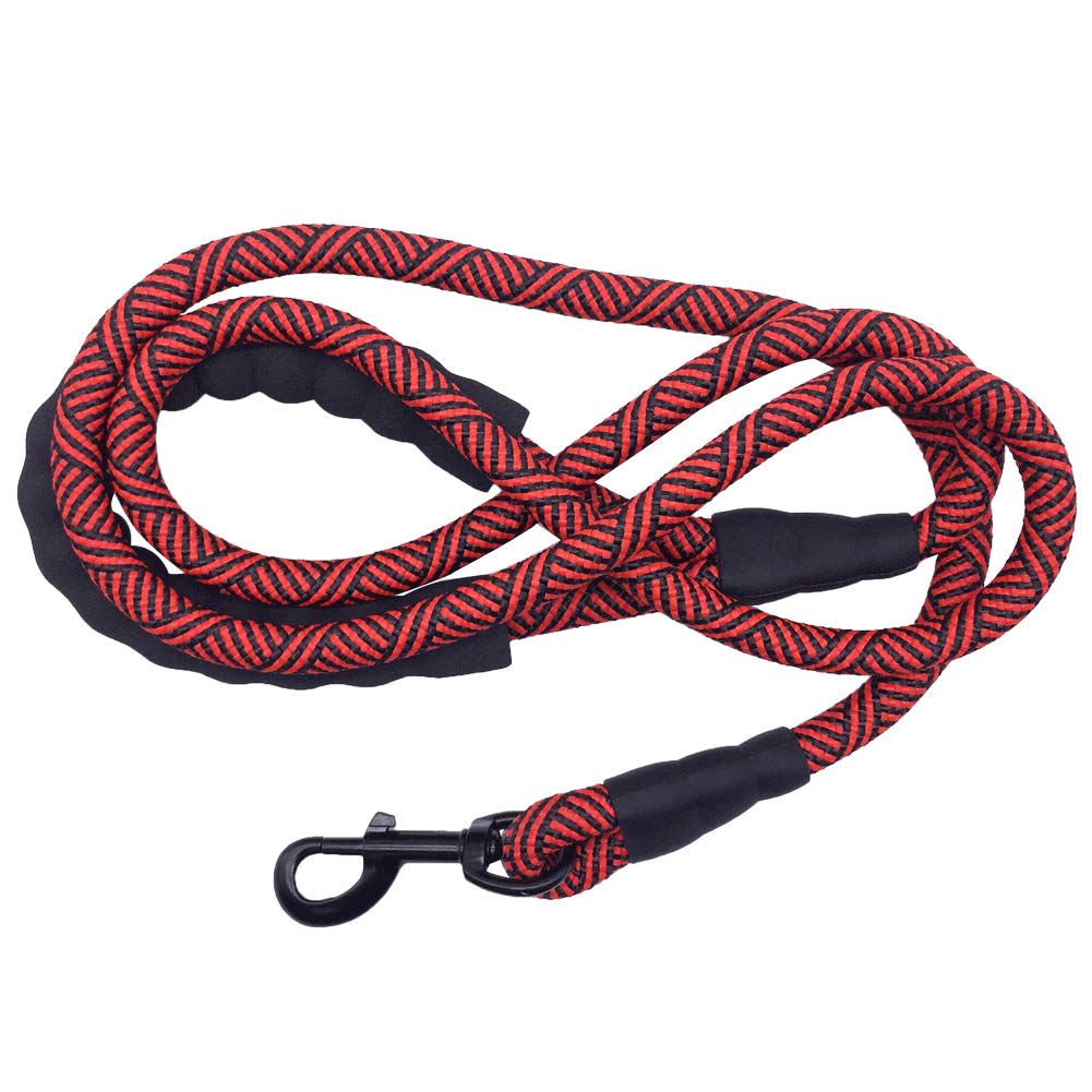 Maypaw Heavy Duty Rope Dog Leash, 3/4/5/6/8/10/12/15 Ft Nylon Pet Leash, Soft Padded Handle Thick Lead Leash For Large Medium Do