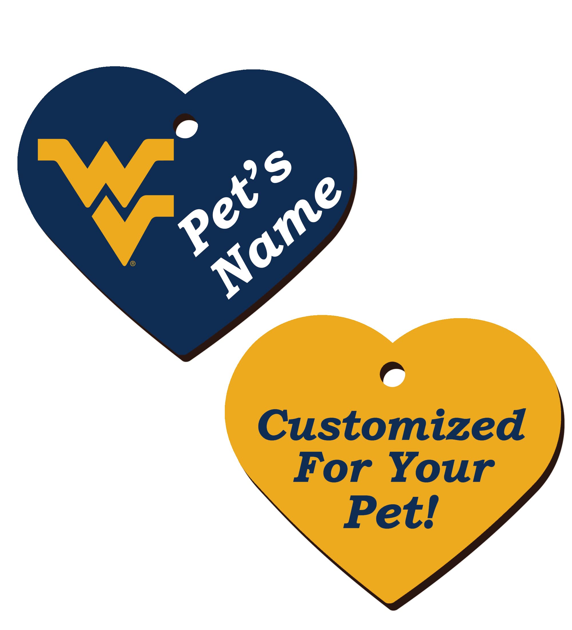 Ncaa Officially Licensed Pet Id Tag For Dogs & Cats Personalized For Your Pet (West Virginia)