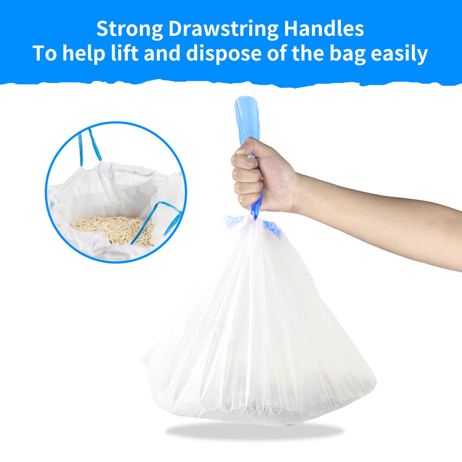 120 Count Extra Large Cat Litter Box Liners, Cat Litter Waste Receptacles Bags For Cleanpethome Self Cleaning Litter Box