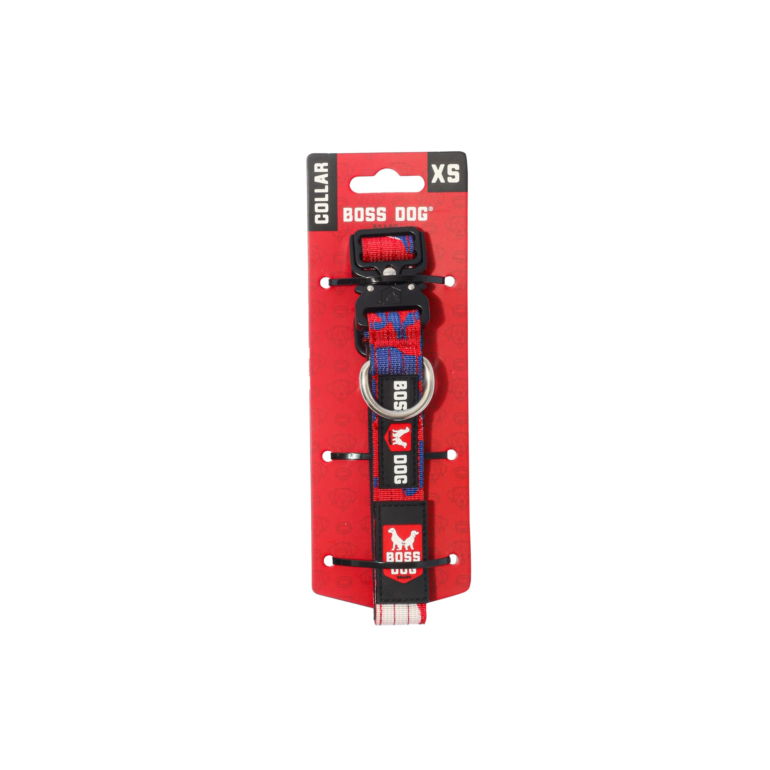 Boss Dog Tactical Collar, Red, White & Blue Camo, X-Small