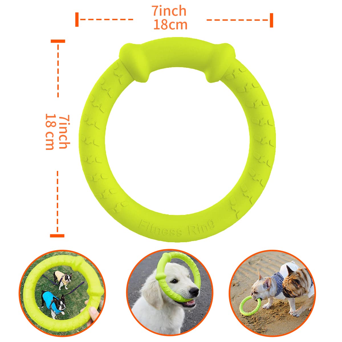 Laroo Dog Flying Ring Toys, Floating Flying Disc Abs Durable Interactive Chew Toys For Training Outdoor Playing Puppy Medium Lar