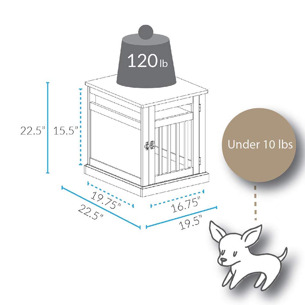 Casual Home Wooden Small Pet Crate, End Table, Espresso,19.5'W X 22.5'D X 22.5'H