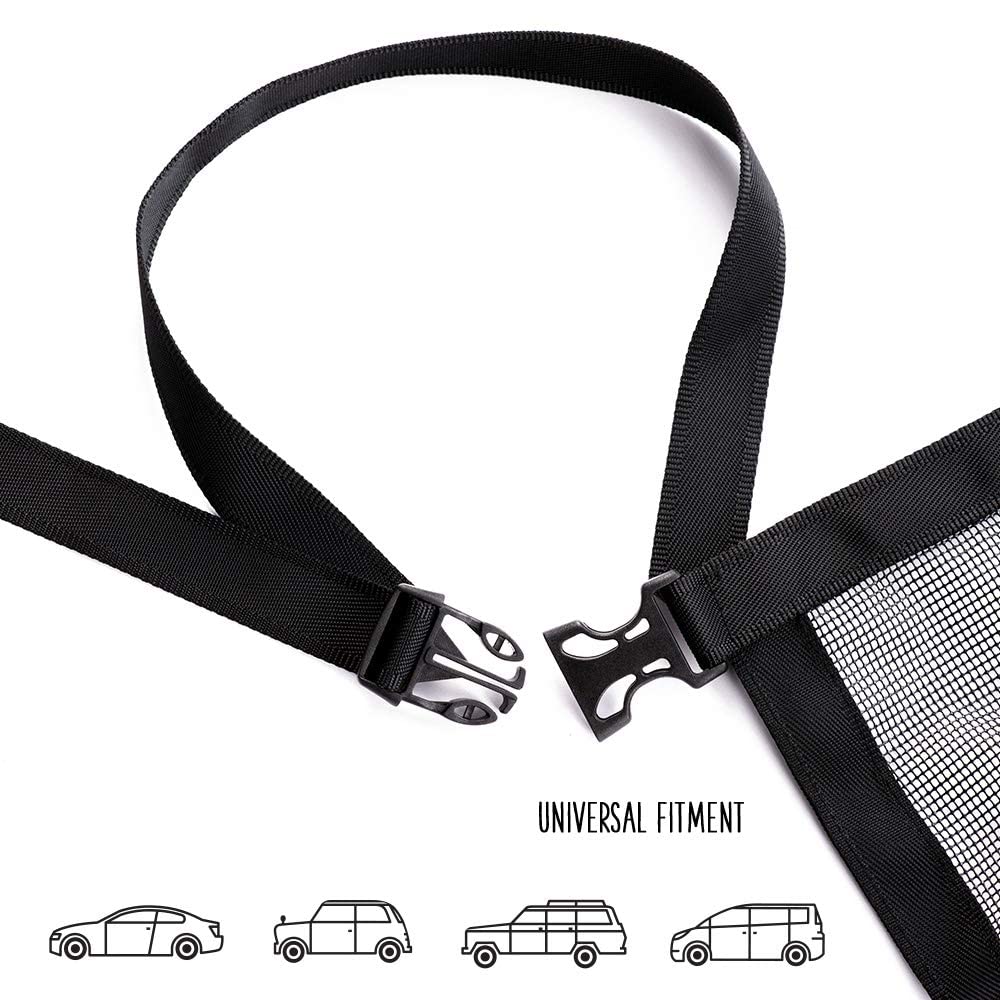DOGUAL Dog Car Net Barrier - Universal Fit, Sturdy Mesh, Easy to Install, 23"x23", Black