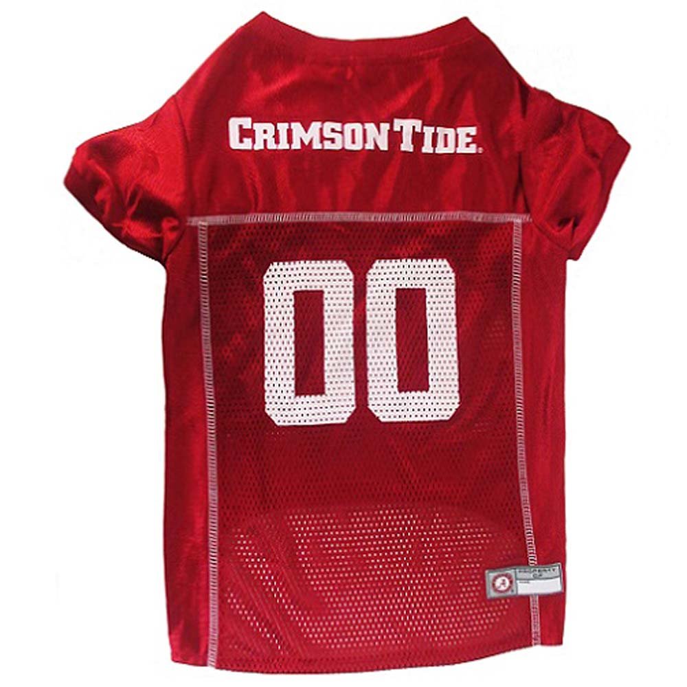 Pets First NCAA College Alabama Crimson Tide Mesh Jersey for DOGS & CATS, Large. Licensed Big Dog Jersey with your Favorite Foot