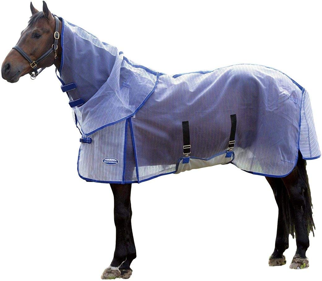 Weatherbeeta Comfitec Ripshield Plus With Belly Wrap Detach A Neck, White/Blue, 81''