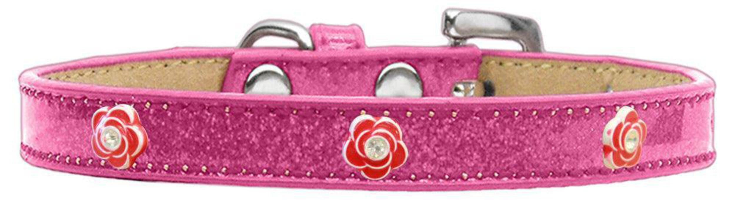 Dog, Puppy & Pet Widget Ice Cream Collar, Red Roses Gold 20