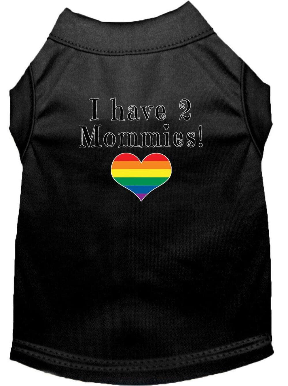 Pet Dog & Cat Shirt Screen Printed, "I Have Two Mommies" Brown LG (10-14 lbs.)