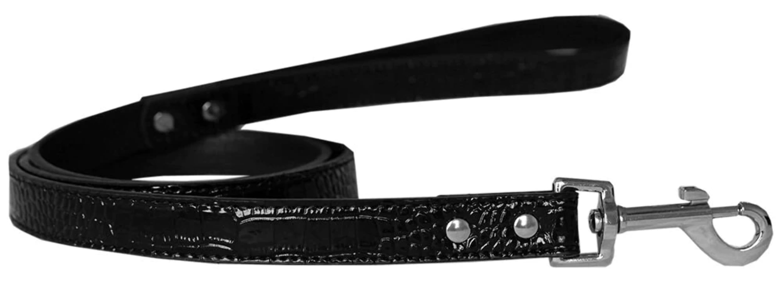 Dog, Puppy & Pet Designer Croc Leash Blank, Plain Silver 1/2" wide x 4' long