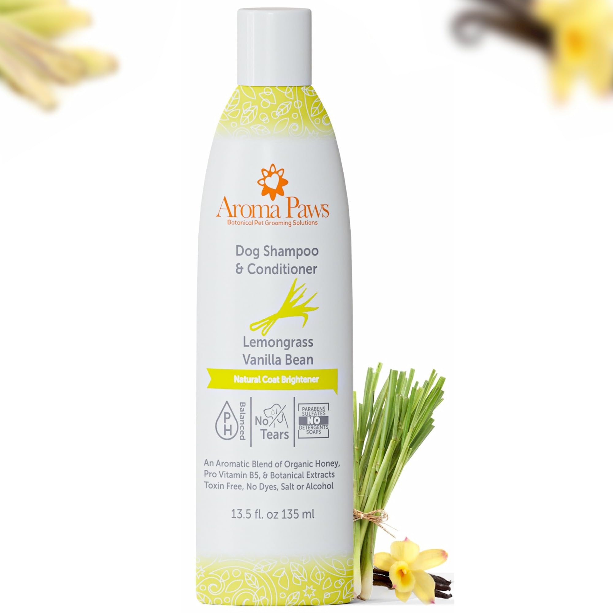 Aroma Paws Dog Shampoo - Cleansing Wash, Conditioning, Moisturizing - Healthy Ingredients - Aromatic Grooming Puppy Shampoo - Te