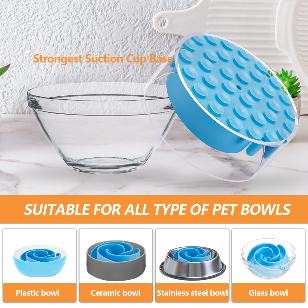 Slow Feeder Dog Bowls Insert, Animire Soft Silicone Slow Eating Dog Food Bowl for Small, Medium and Large Dogs, Compatible with