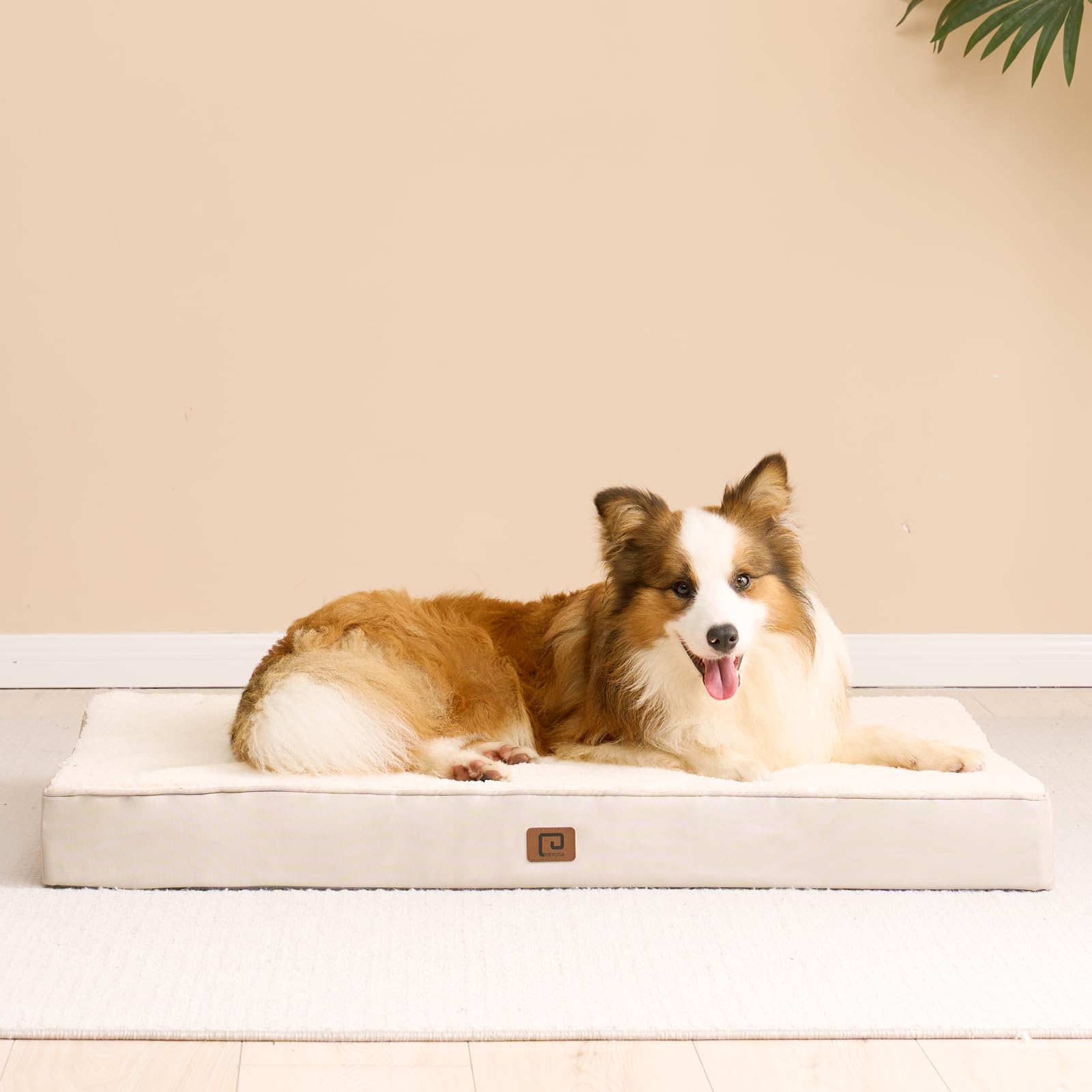 Eheyciga Orthopedic Xxl Dog Beds For Jumbo Dogs With Removable Washable Cover For Crate, Camel, 47X29