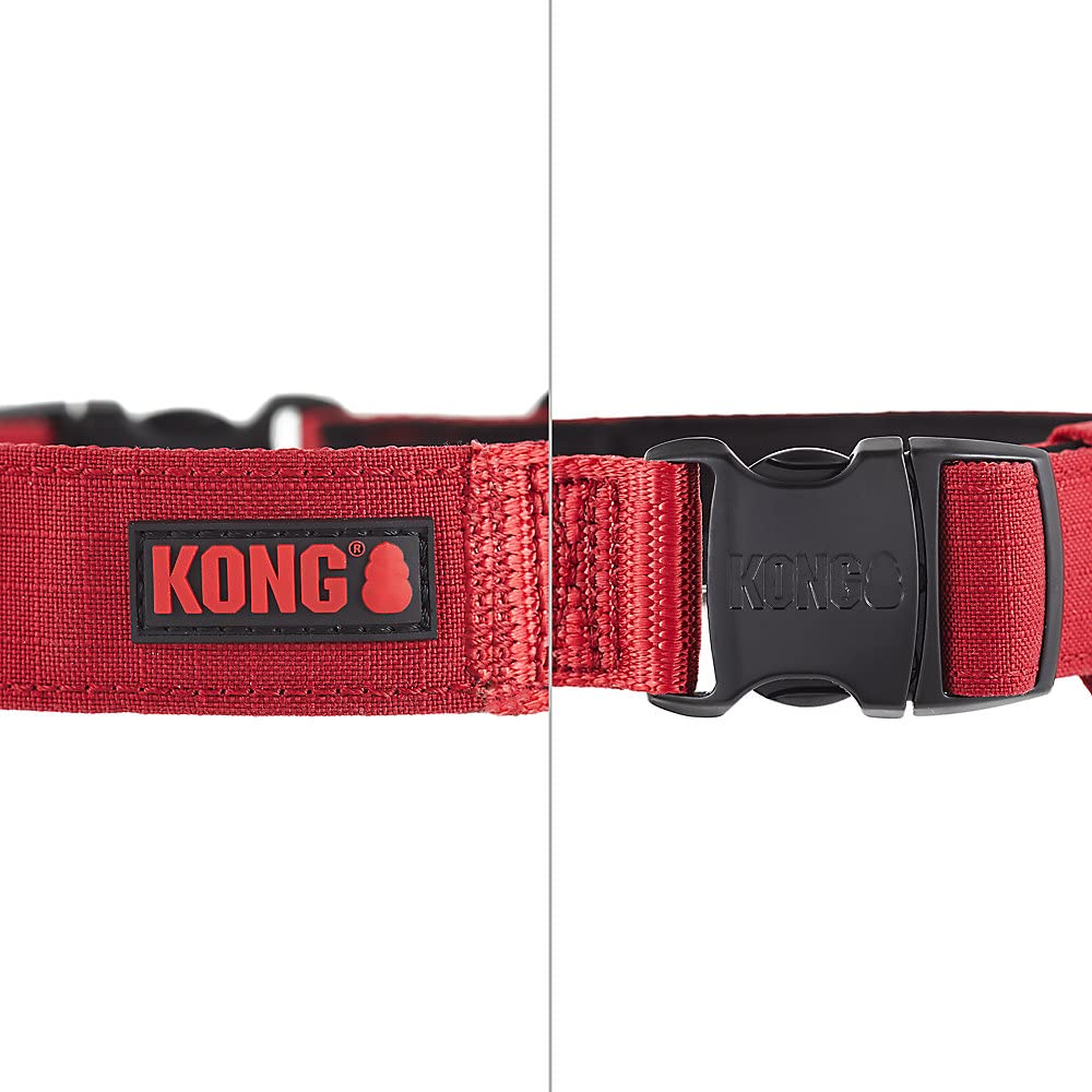 Kong Ultra Durable Padded Comfort Handle Dog Collar (Large, Red)