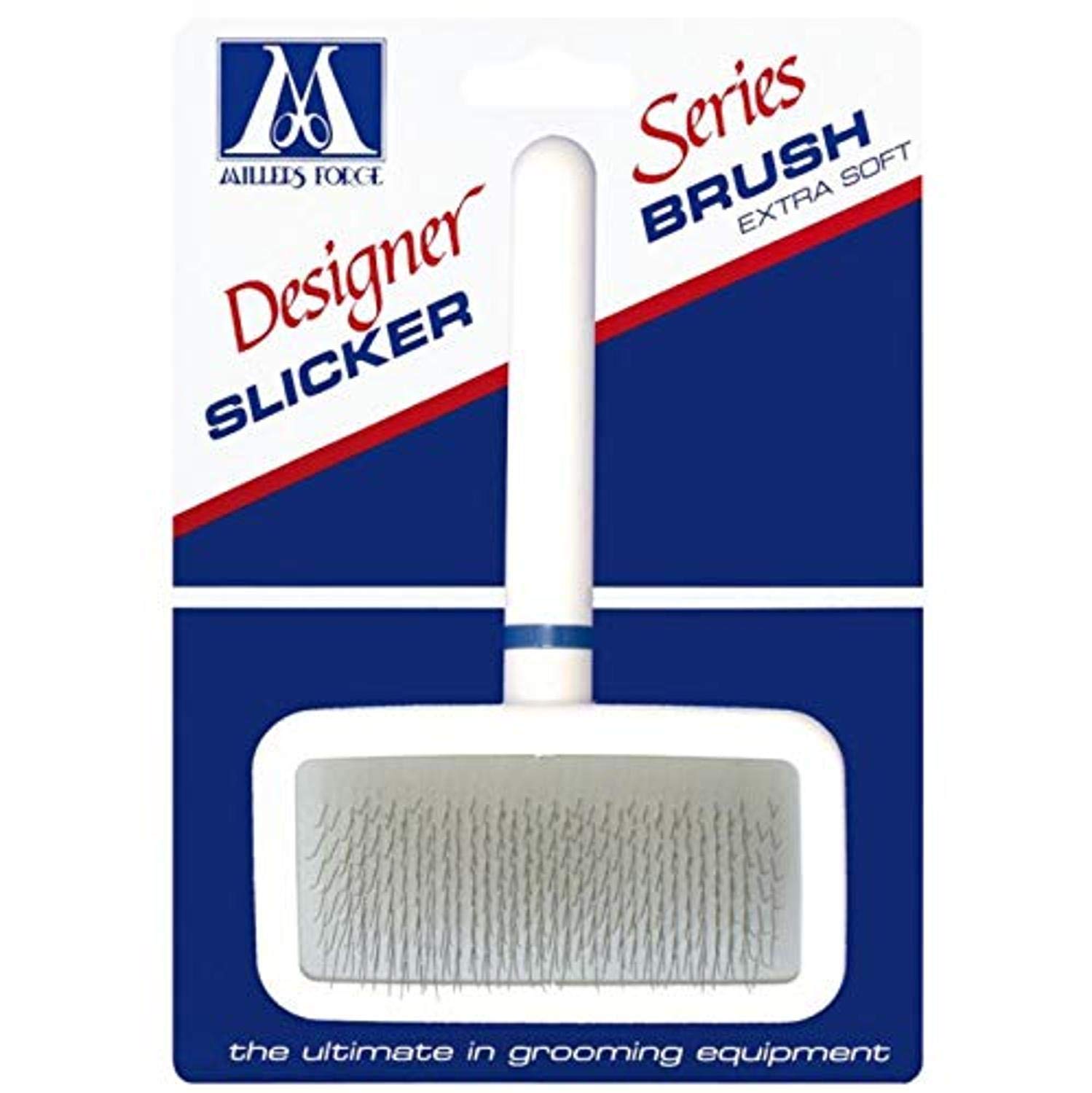 Millers Forge Stainless Steel Pins Designer Series Soft Slicker Pet Grooming Brush, Large,Beige