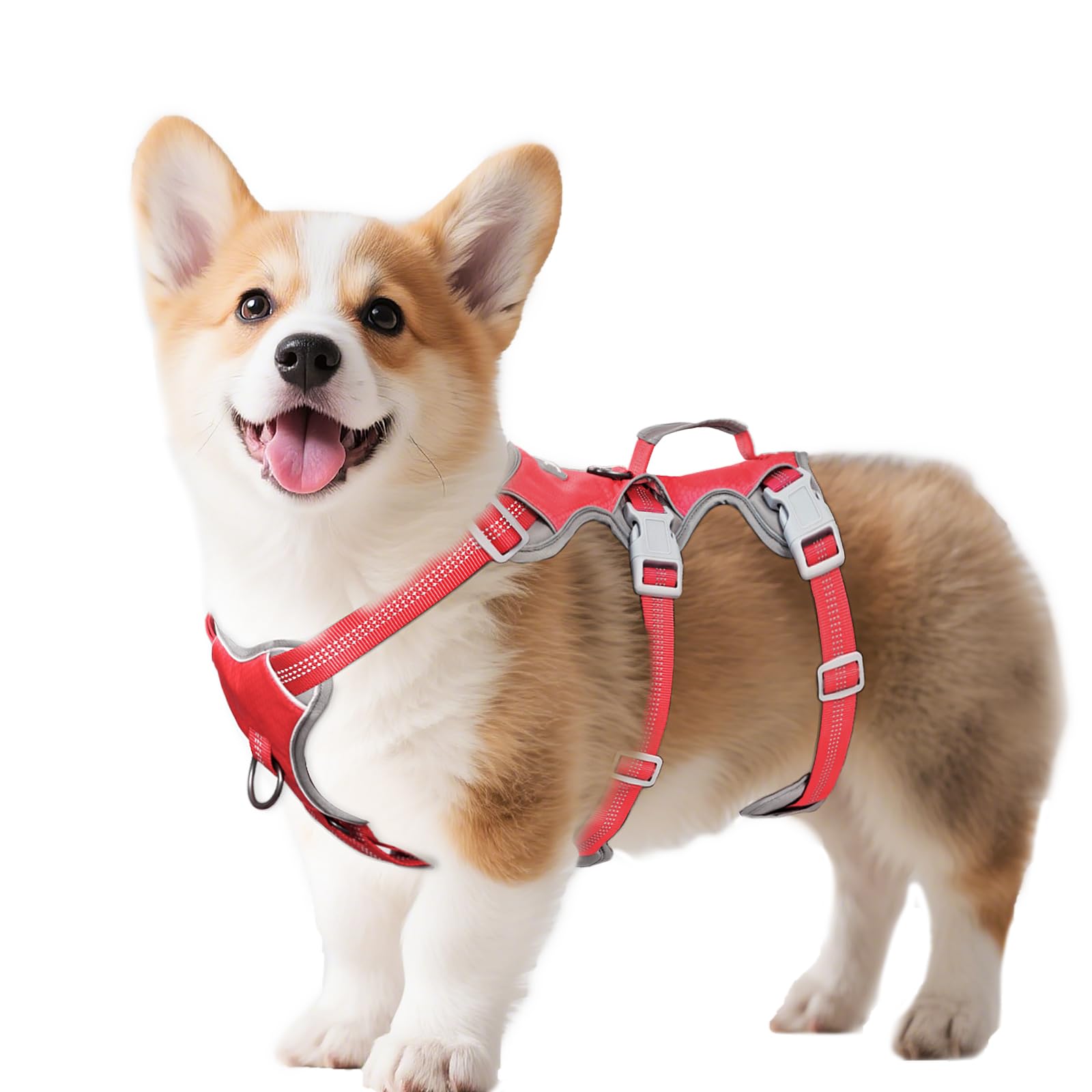 Huntboo Escape Proof Dog Harness, Escape Artist Harness, Reflective Harness With Padded Handle, Breathable, Durable, Adjustable