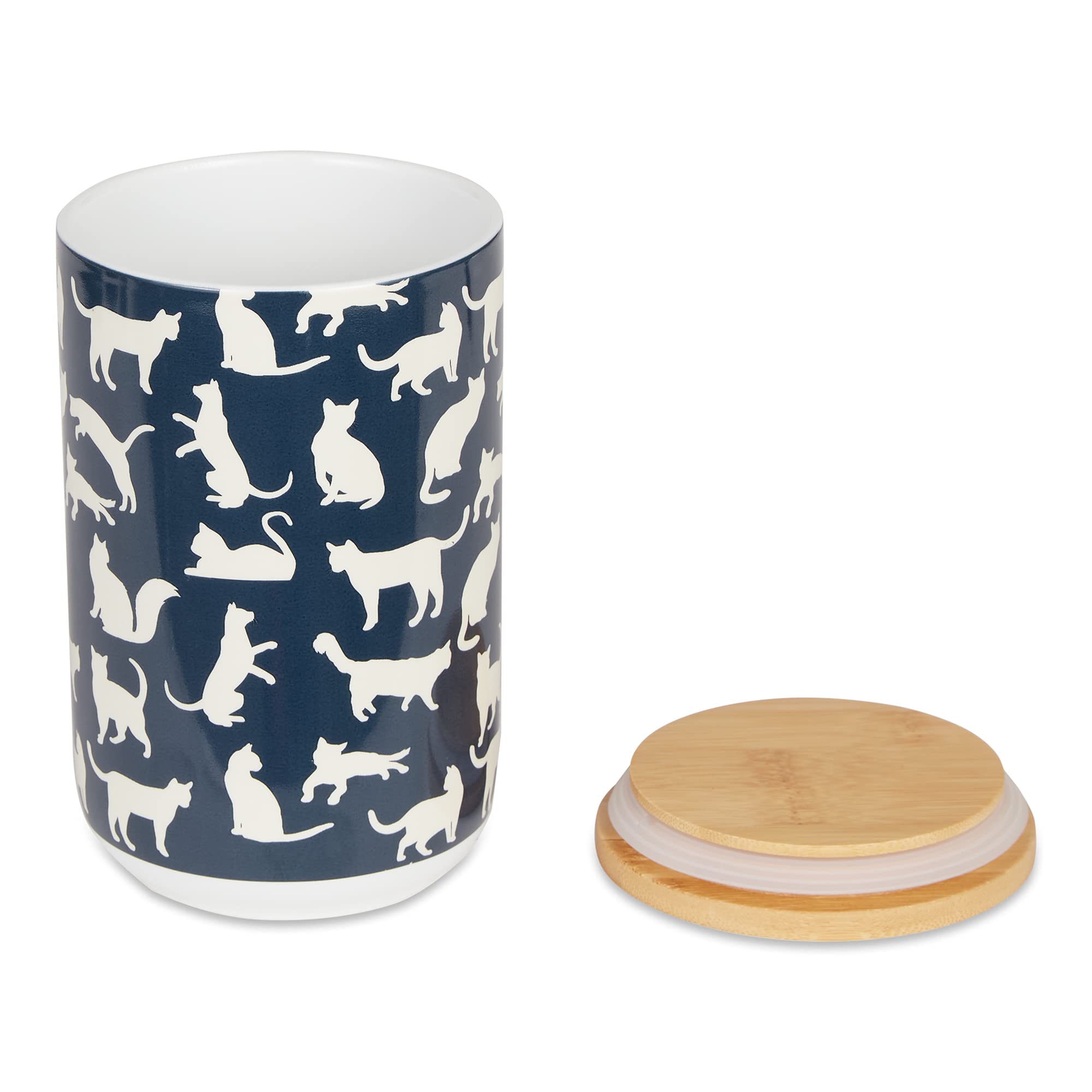 DII Cats Meow Navy  Ceramic Treat Canister