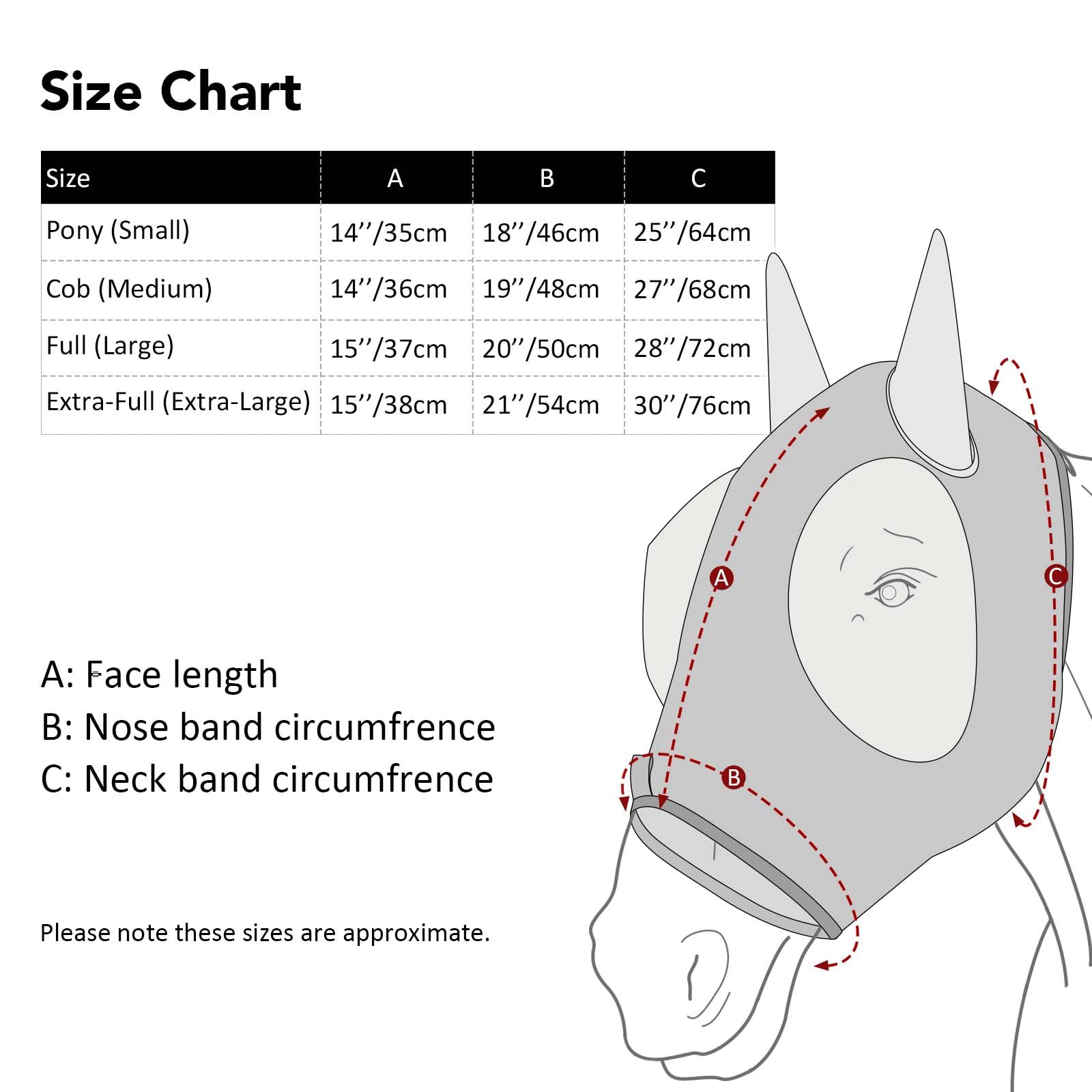 Harrison Howard Super Comfort Stretchy Fly Mask Large Eye Space with UV Protection Soft on Skin with Breathability Luxe Vibe L F