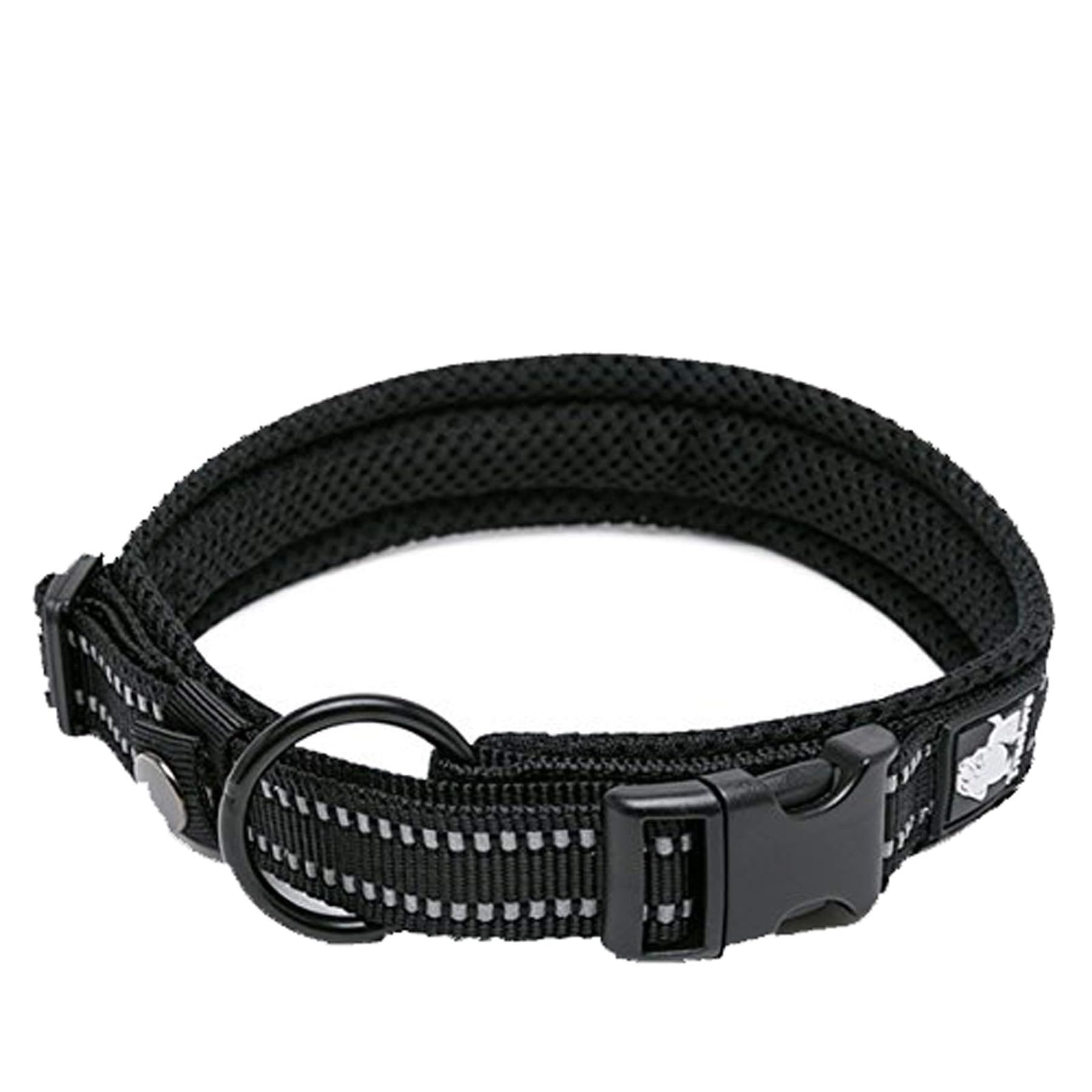 Truelove Dog Collar Reflective Premium Duraflex Buckle,High Grade Nylon Webbing No Choke Basic Collars Tlc5011(Black,3Xl)