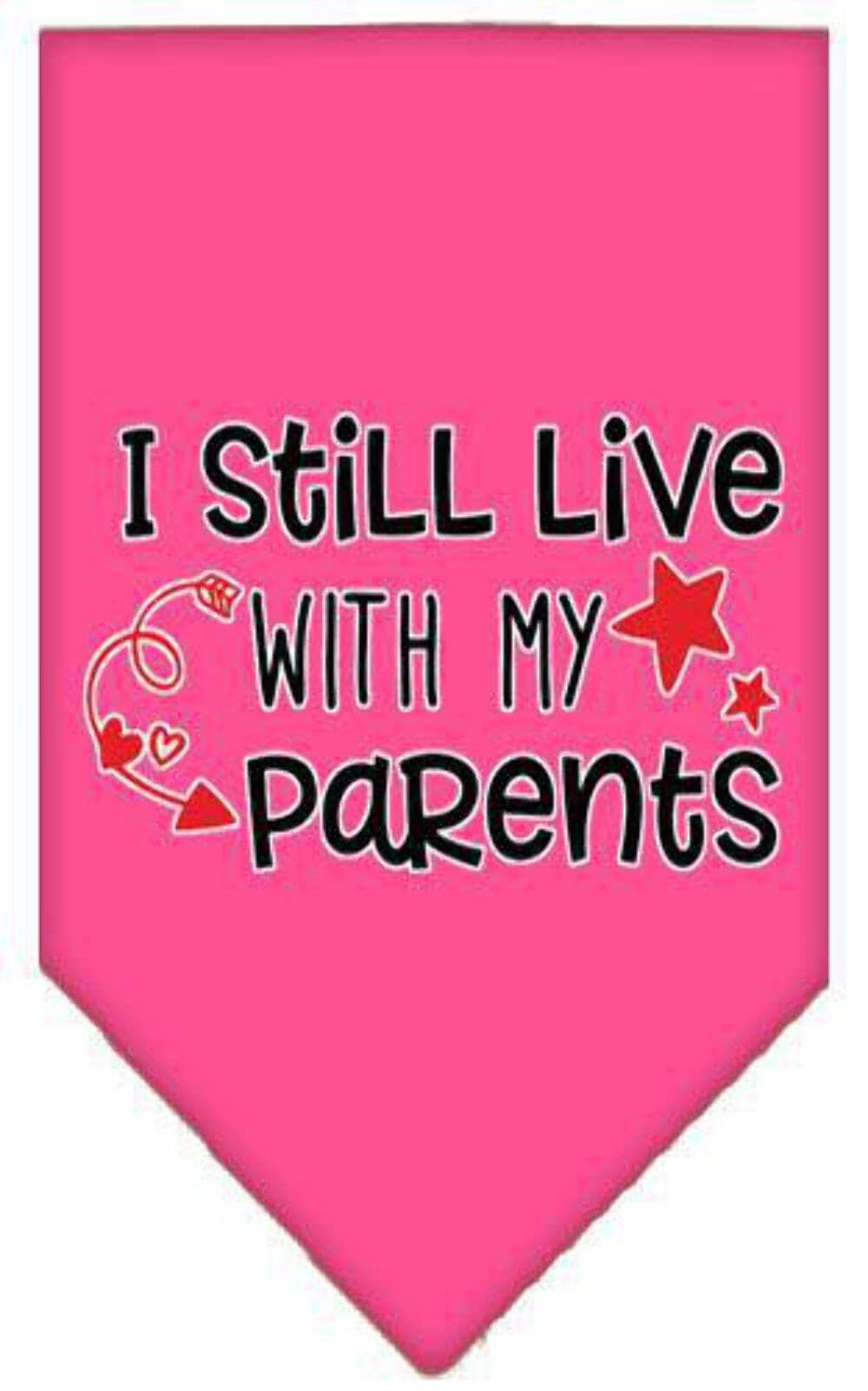 Pet and Dog Bandana Screen Printed, "I Still Live With My Parents" Orange Small