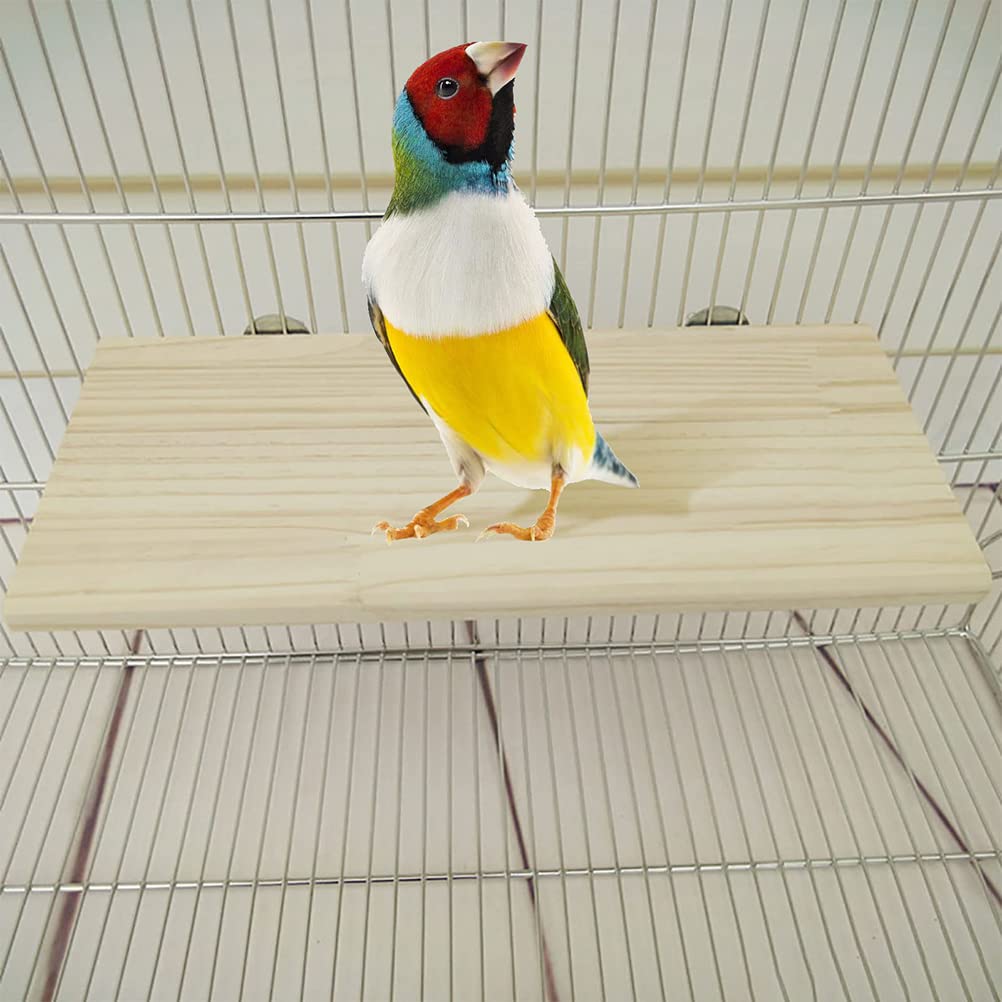CoscosX 3Pcs Wooden Bird Cage Perches - Square Stand Platform for Parakeets - Model JDNHSGTWRB426