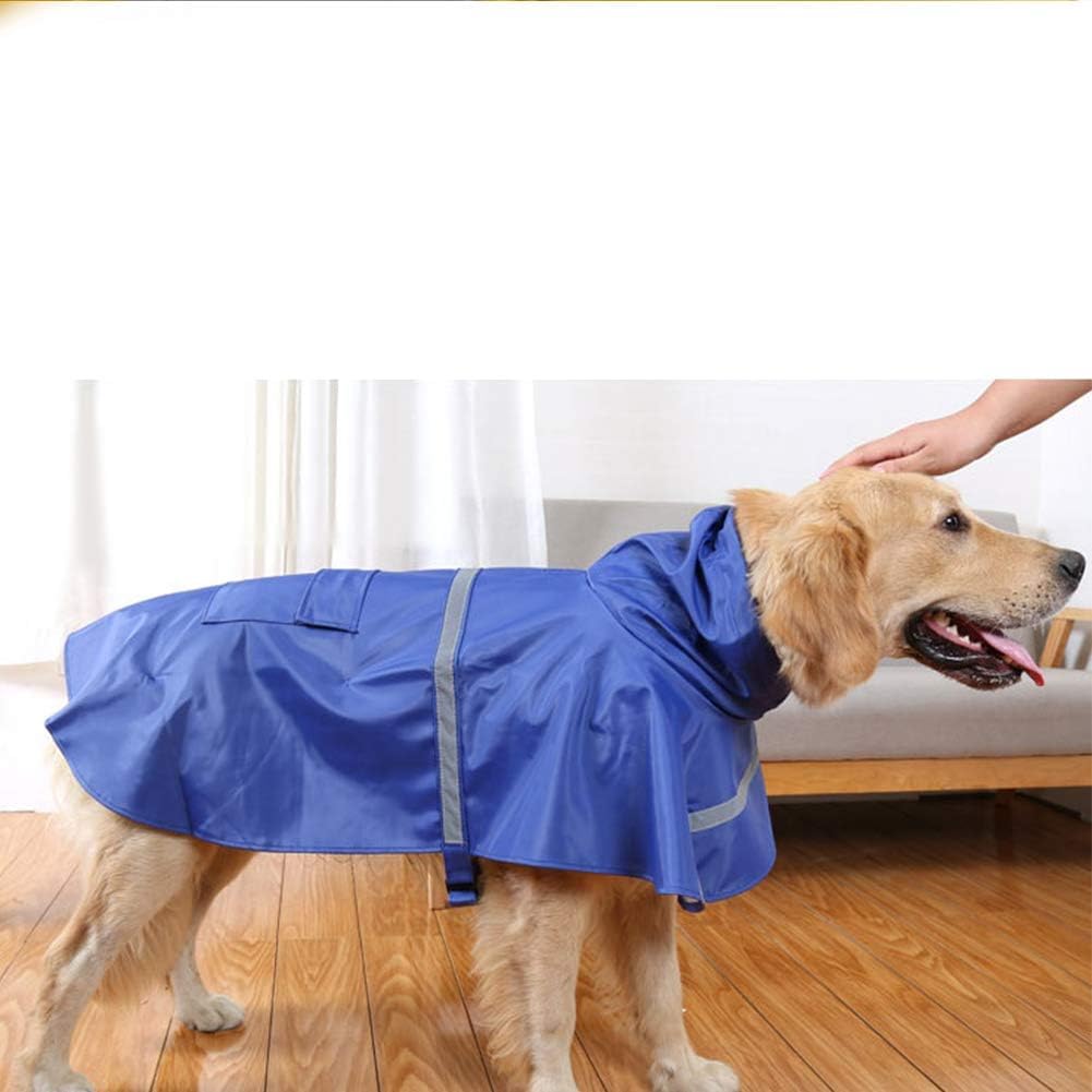 Nacoco Large Dog Raincoat Adjustable - Pet Dinosaurs Water Proof Clothes Lightweight Rain Jacket Poncho Hoodies With Strip Refle