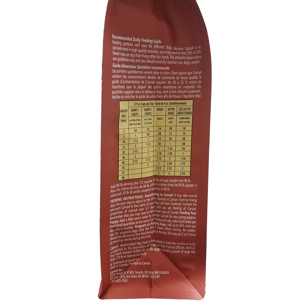 CARNA4 Hand Crafted Dog Food, 22-Pound, Chicken