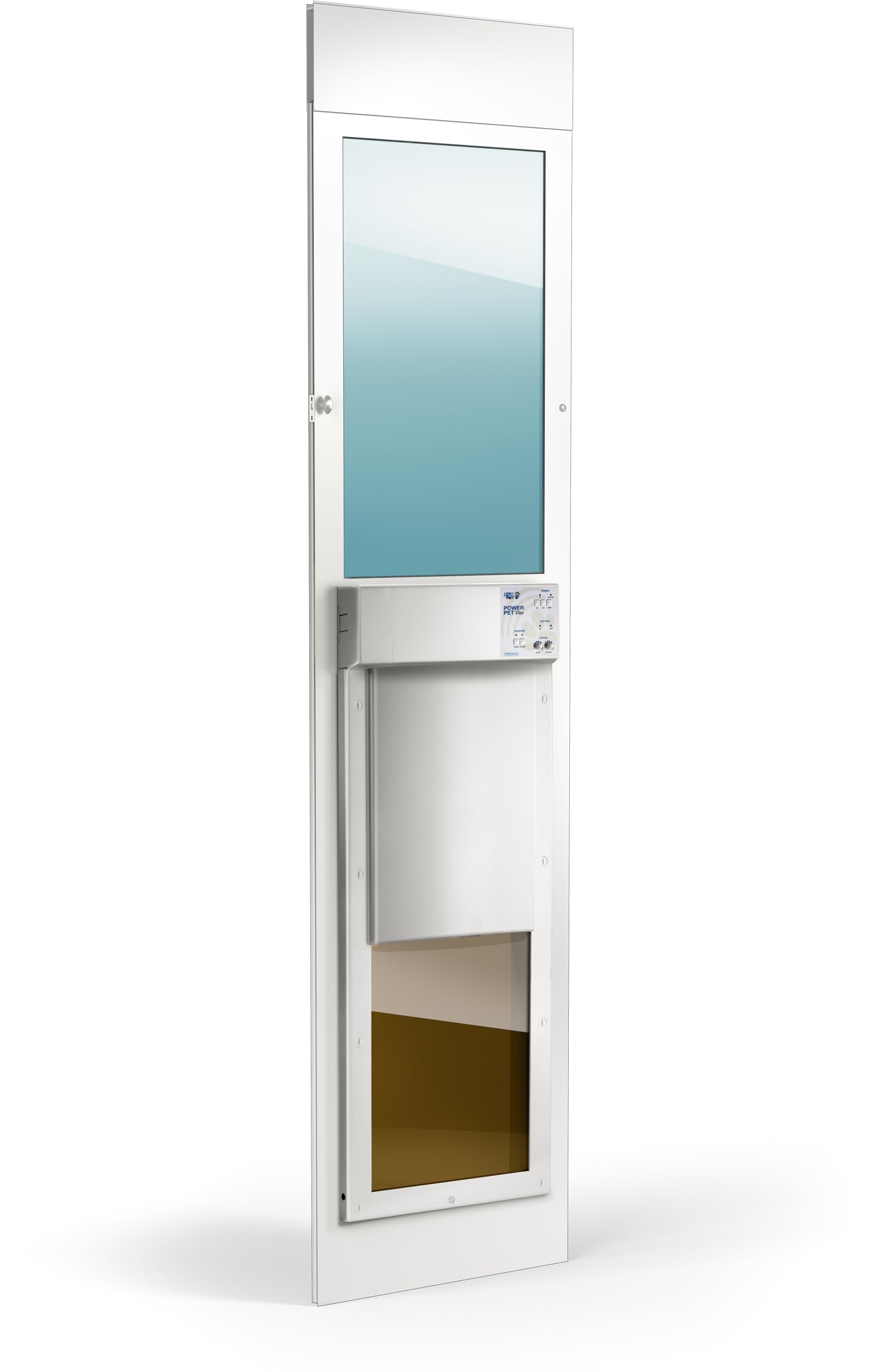 High Tech Pet Electronic Dog Door - Fully Automatic e-Glass - Large (up to 100 lbs) - White - Fits 75 - 80-1/4 Patio Doors