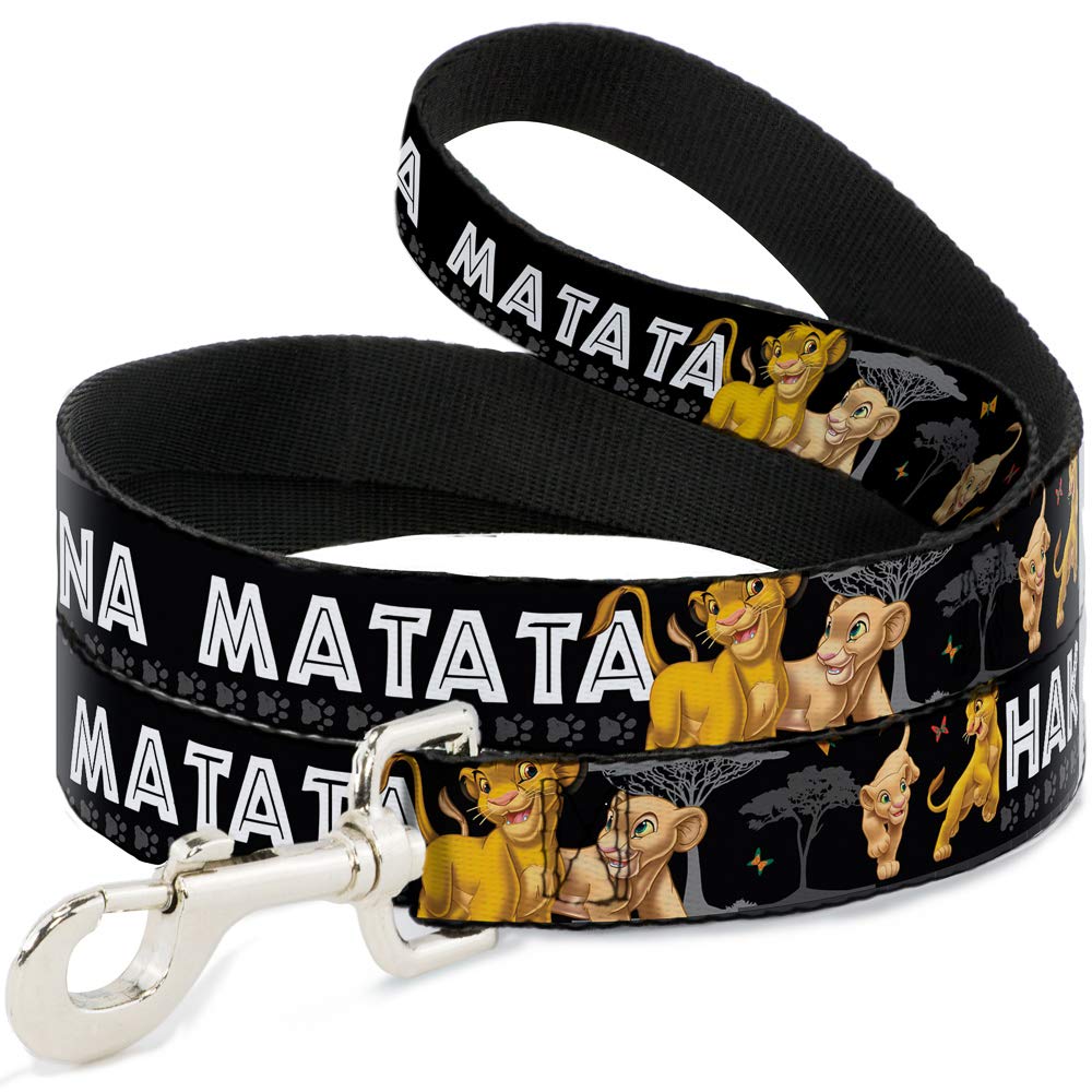 Buckle-Down Pet Leash - Lion King Simba & Nala Hakuna Matata - 6 Feet Long - 1' Wide