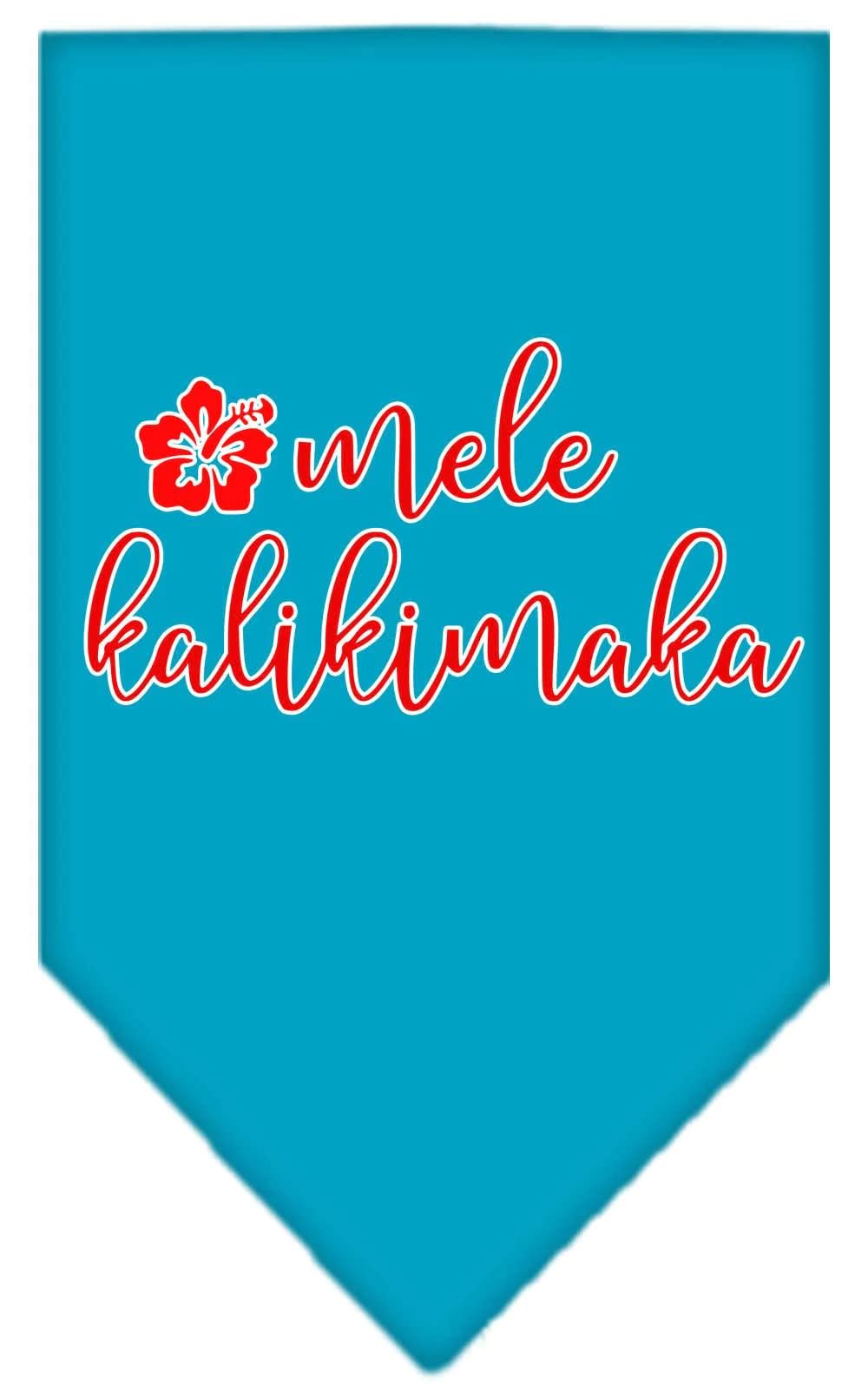 Christmas Pet and Dog Bandana Screen Printed, "Mele Kalikimaka" Cocoa Small