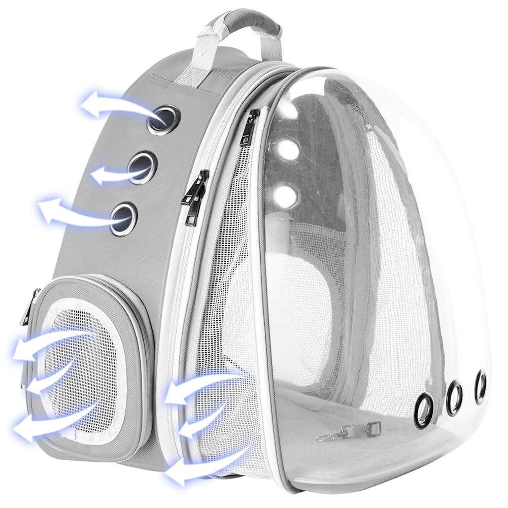 Front Expandable Cat Backpack, Fit up to 20 lbs, Space Capsule Bubble Window Pet Carrier Backpack for Large Fat Cat and Small Pu