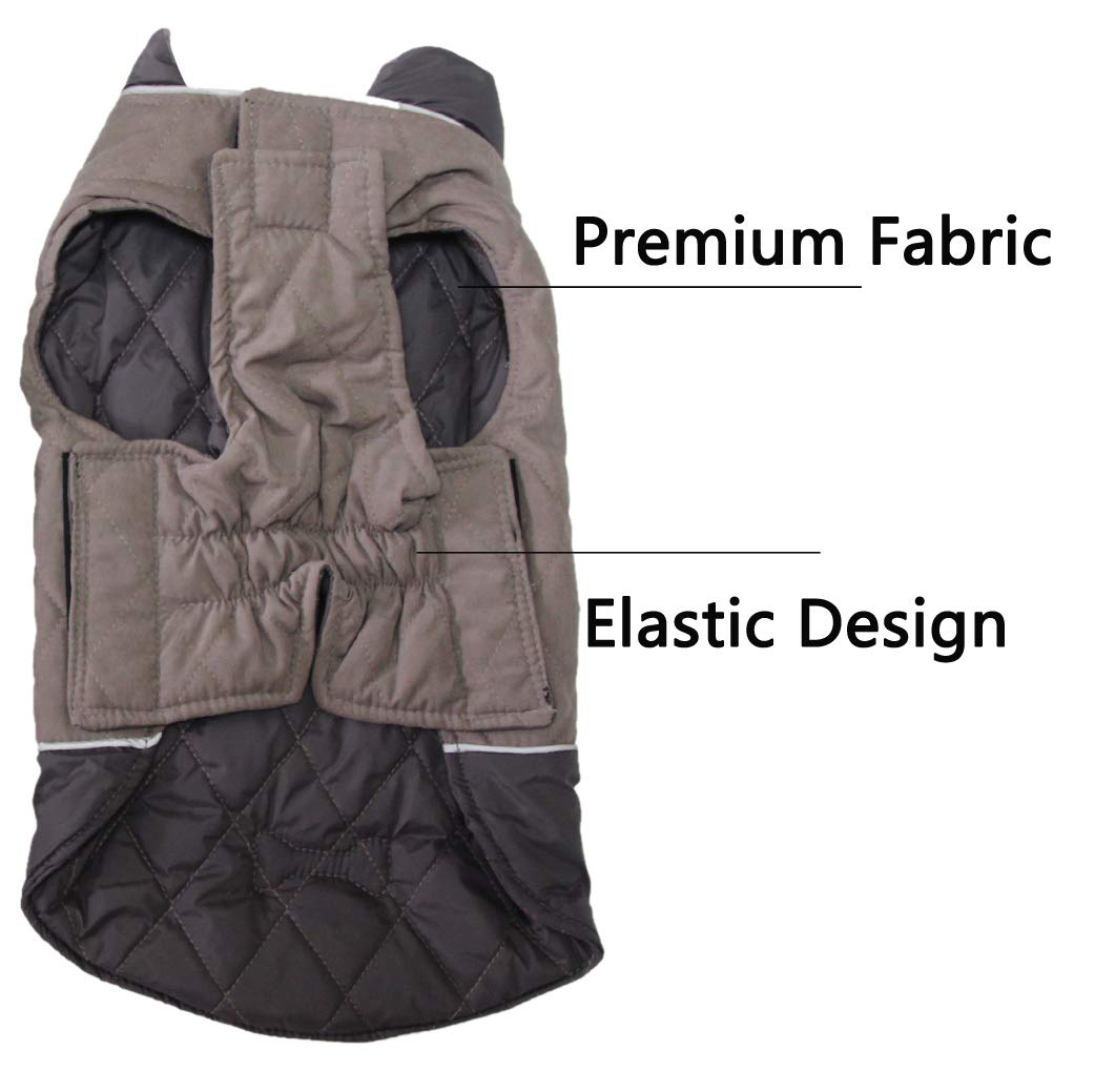 Vecomfy Reversible Dog Coats For Small Dogs Waterproof Warm Puppy Jacket For Cold Winter,Grey S