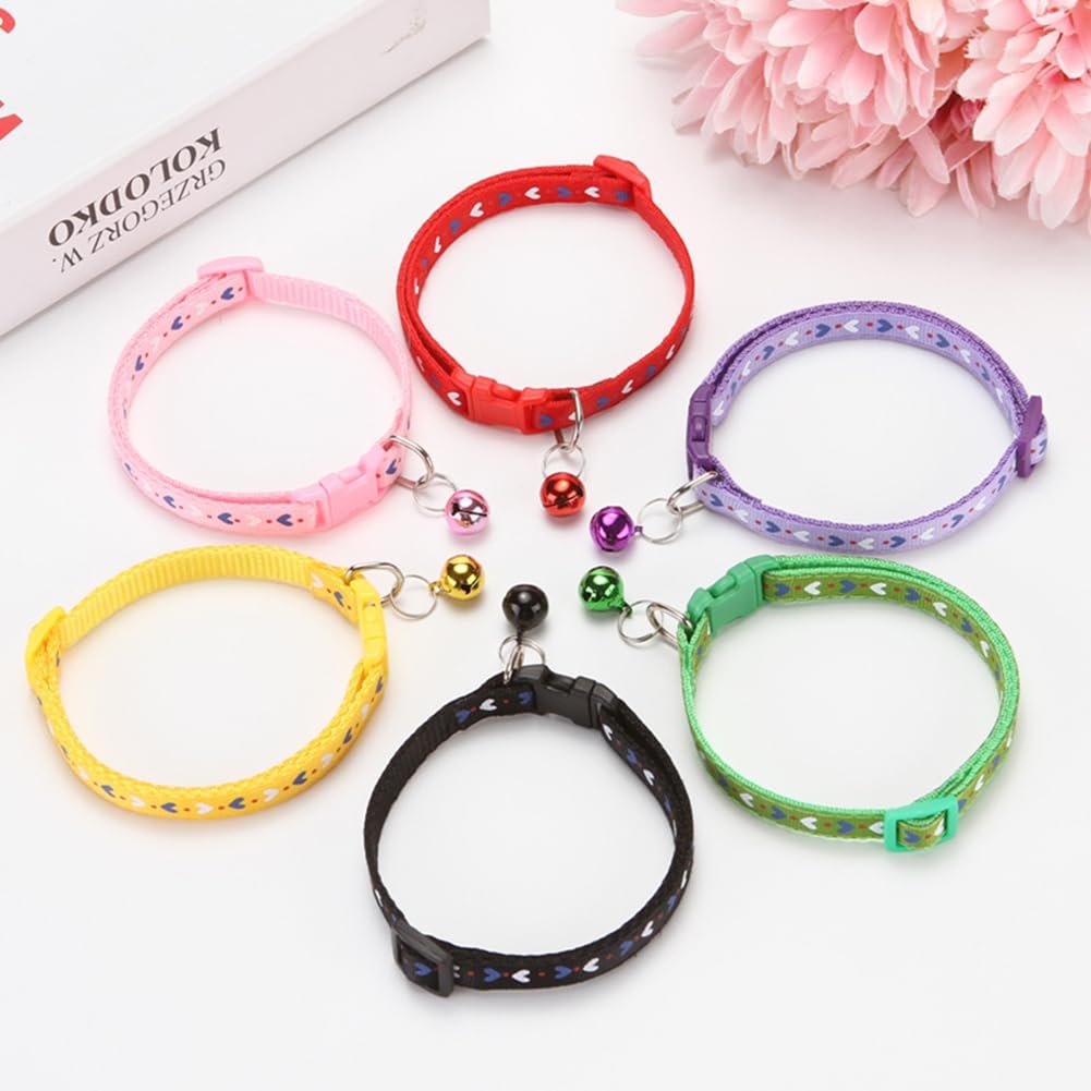 Xxs Dog Collar With Bell,Soft Nylon Identification Red Cat Collar Girl Puppy Collar With Bells Adjustable Buckle For Xxs Xs Tiny