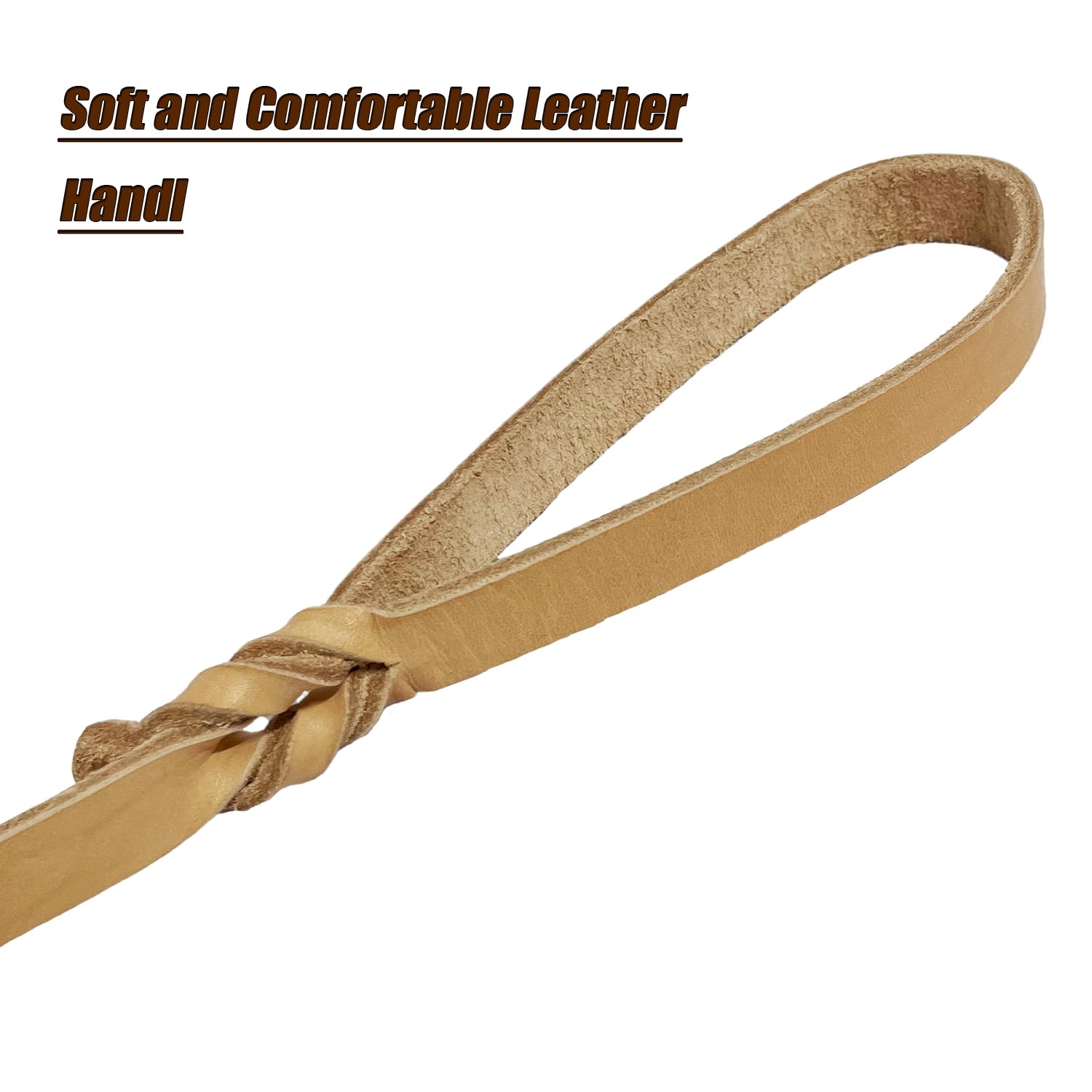 Lwbmg Leather Dog Leash - 6Ft X 1/2 Inch Heavy Duty, Braided, Comfortable For Large, Medium & Small Dogs - Training Tan