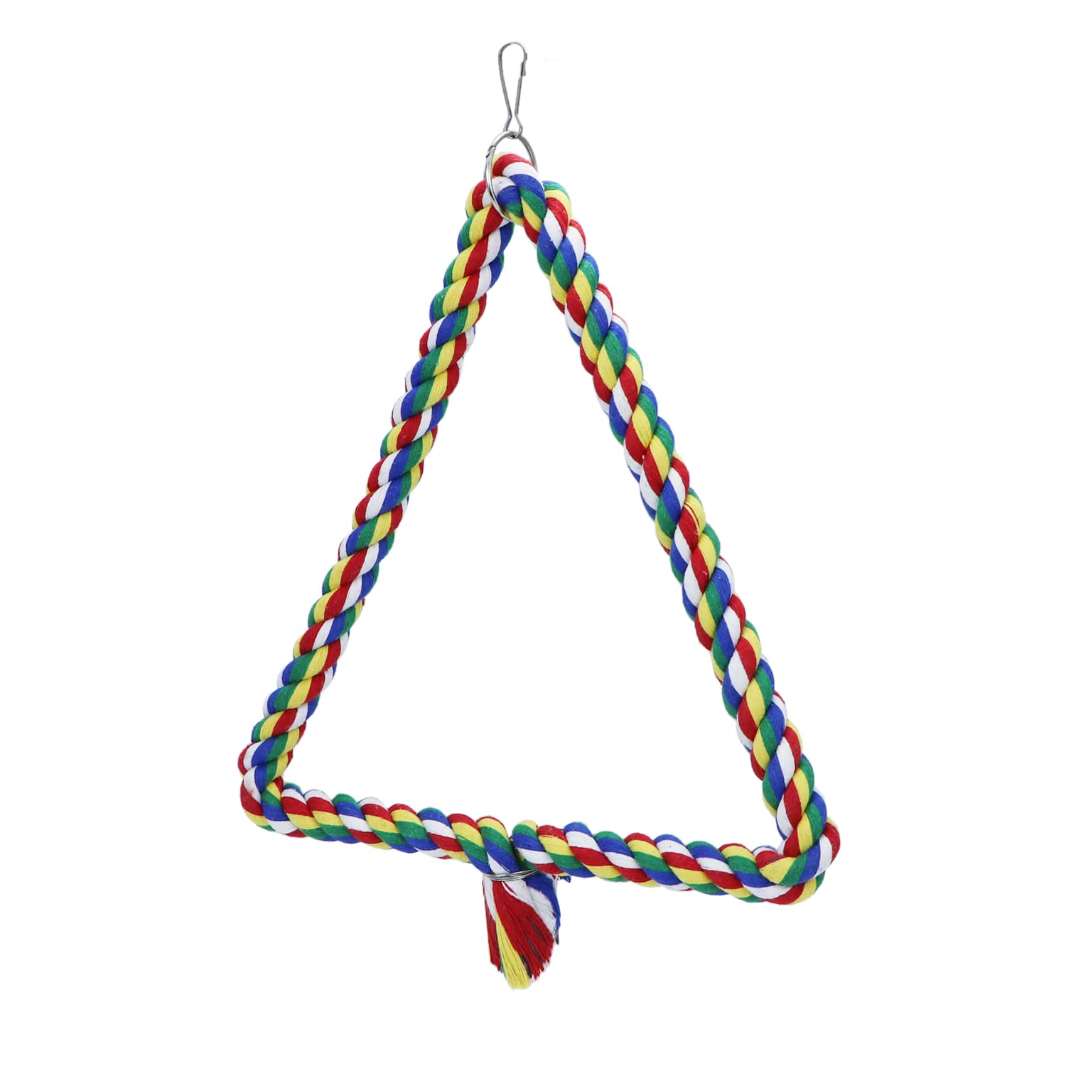 Bird Triangle Rope Swing Colorful Perch Chewing Toy For Parrots Budgie Parakeet Cockatiel Cockatoo (M)