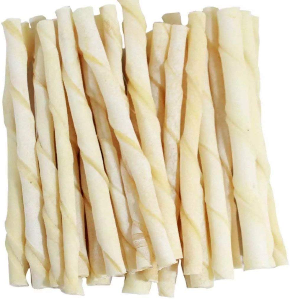 Psk Pet Mart White Twisted Chew Sticks For Dogs Pack Of 1Kg, Chicken, All Life Stages