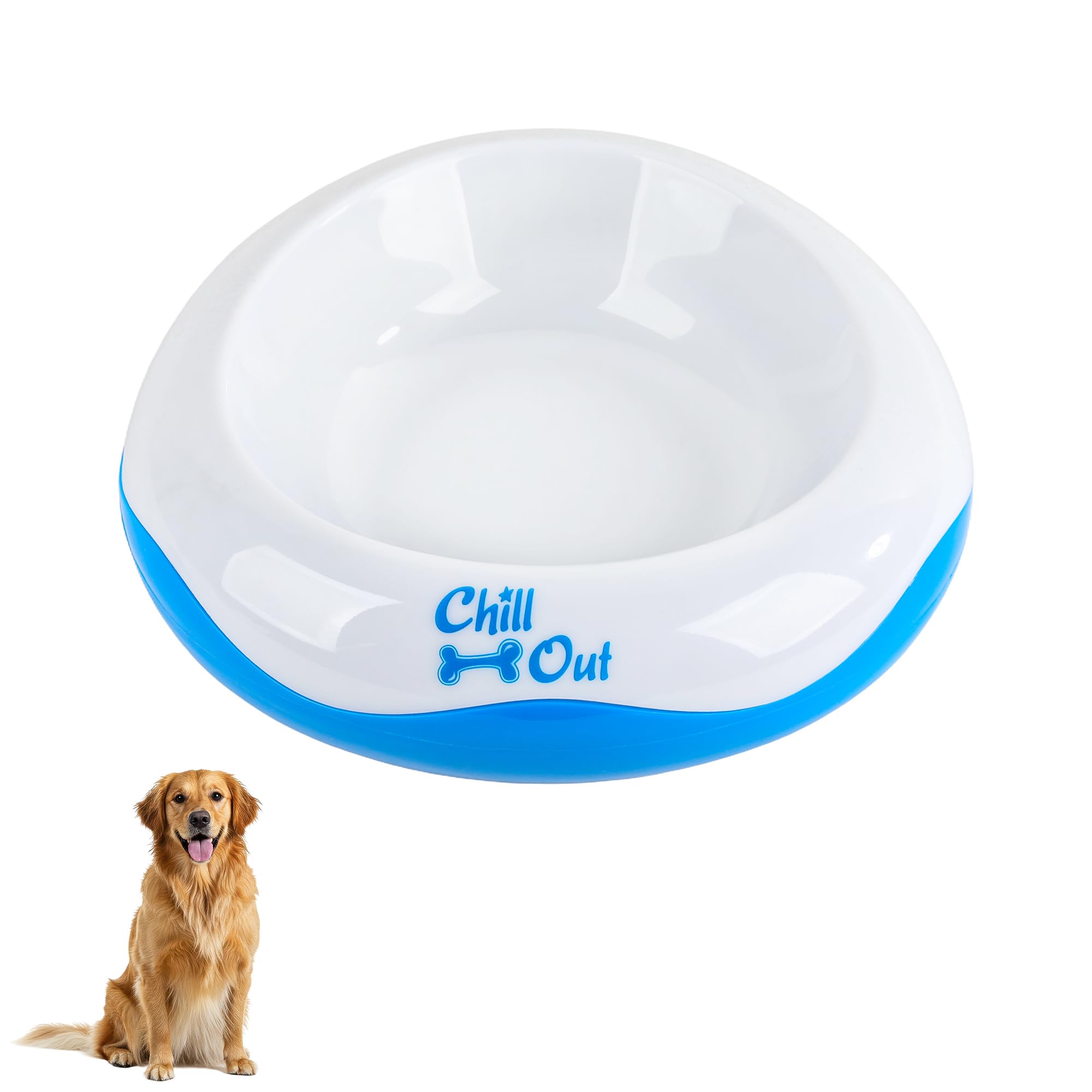 ALL FOR PAWS Dog Cooling Water Bowl, Pet Cold Bowl Cooler for Large Dogs & Multi-Pet Homes, Chill Out Water & Food Bowl for Summ