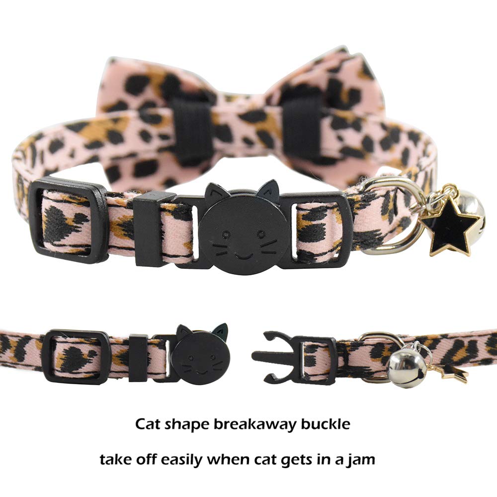 Bowtie Cat Collars Breakaway With Bell, Adjustable Cute Kitty Collars Safety Buckle Kitten Collar For Cat Puppy 7.5-11In (15)