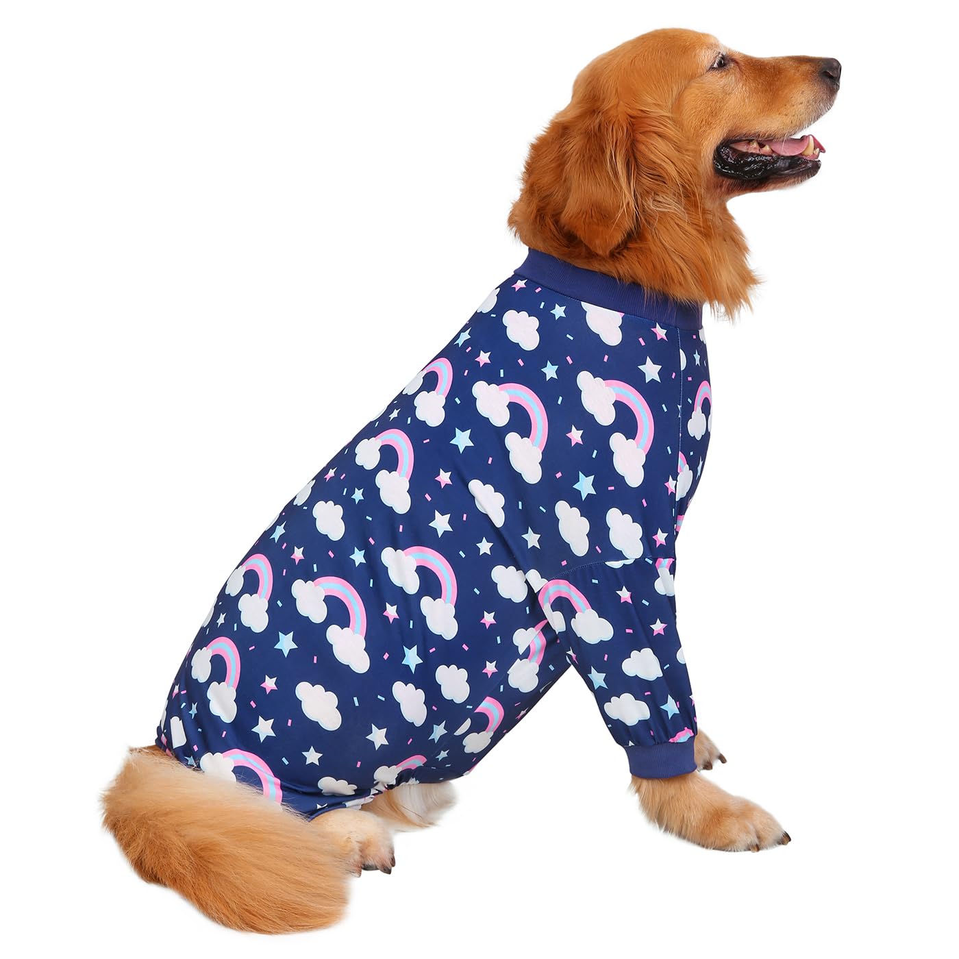 Hde Dog Pajamas One Piece Jumpsuit Lightweight Dog Pjs Shirt For M-3Xl Dogs Rainbows - 3Xl