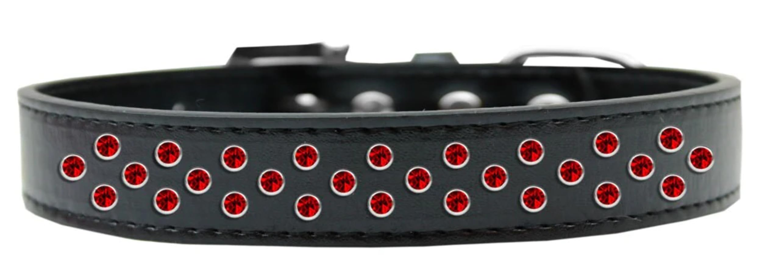 Dog, Puppy & Pet Fashion Collar, Red Crystal Rimsets Sprinkles White 18