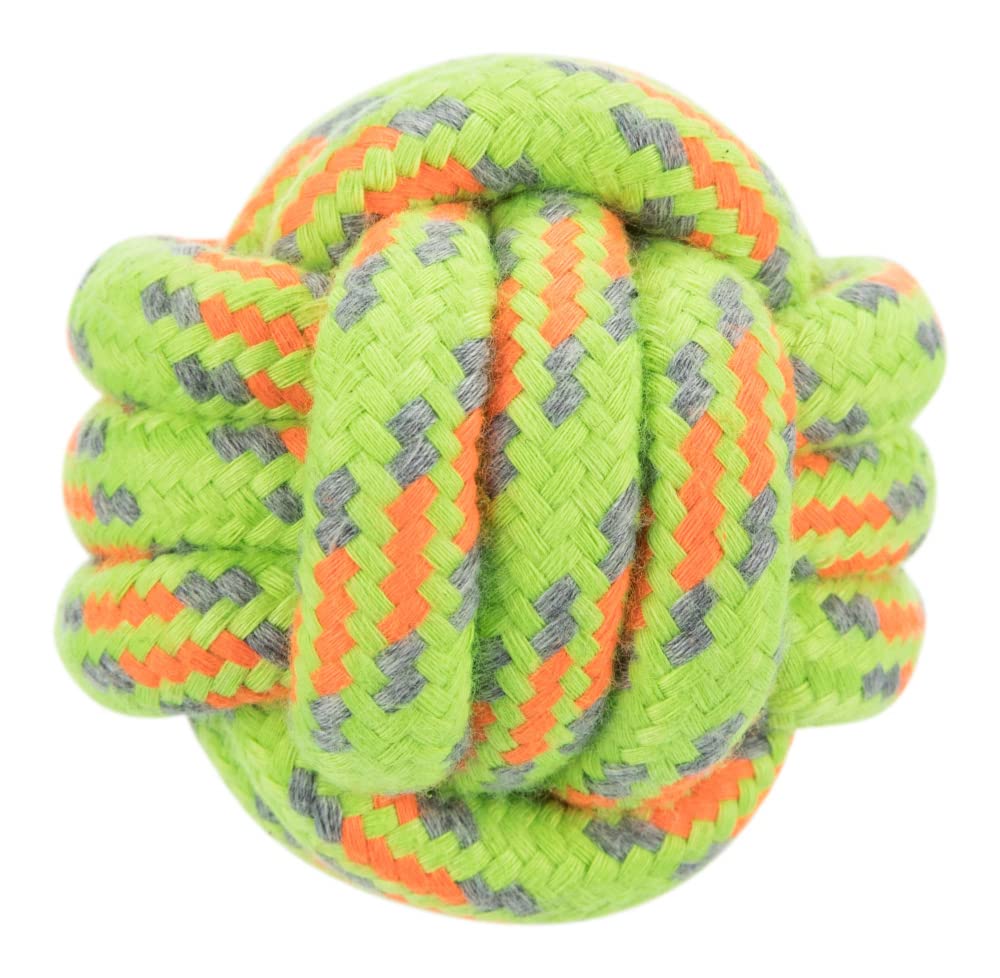 Trixie Rope Ball For Pets Chew Toy For Puppies And Adult Dogs Made With Cotton, Helps Massage Your Dogs Gums And Promotes Dental