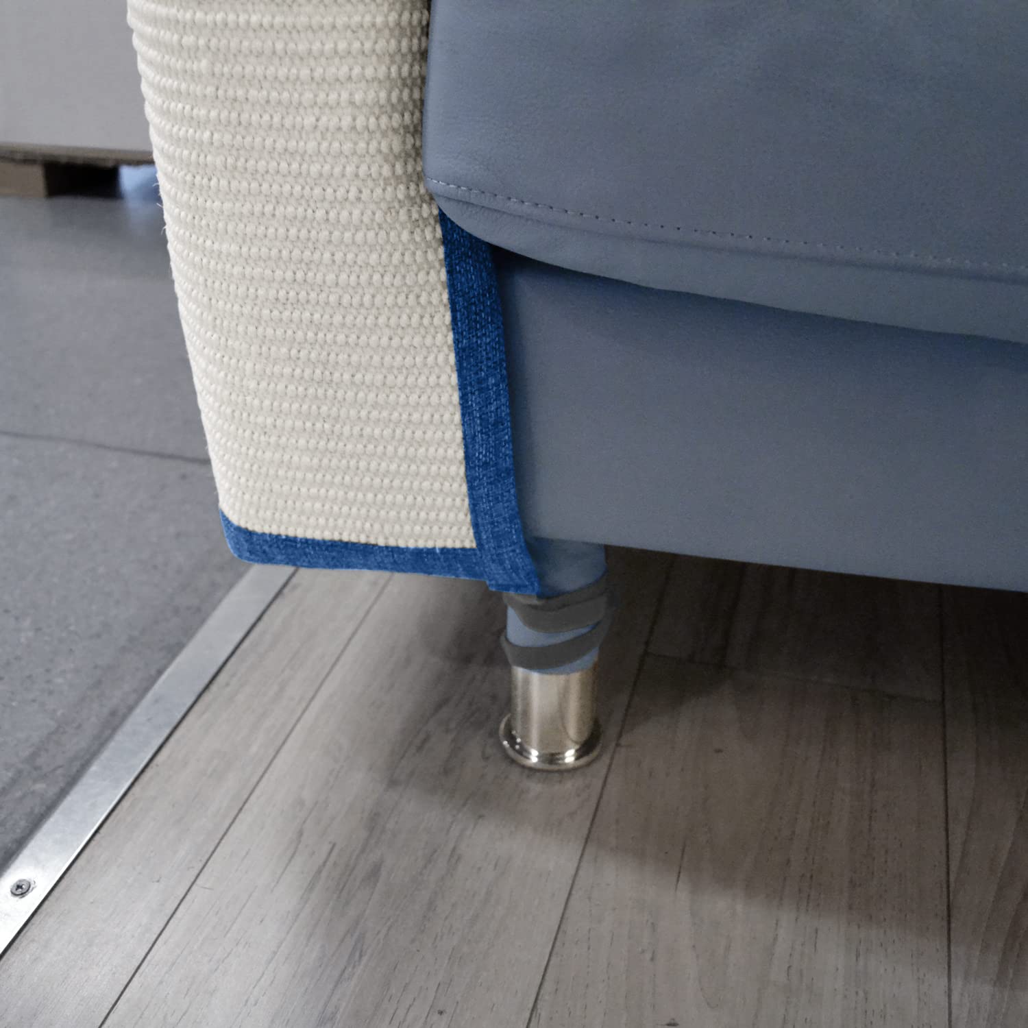 Cat Scratch Furniture Protector With Natural Sisal For Protecting Couch Sofa Chair Furniture (Dark Blue, Right Hand)
