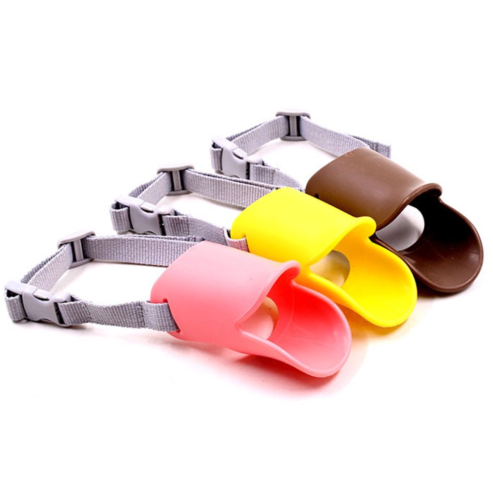 Nacoco Anti Bite Duck Mouth Shape Dog Mouth Covers Anti-Called Muzzle Masks Pet Mouth Set Bite-Proof (Pink, M)