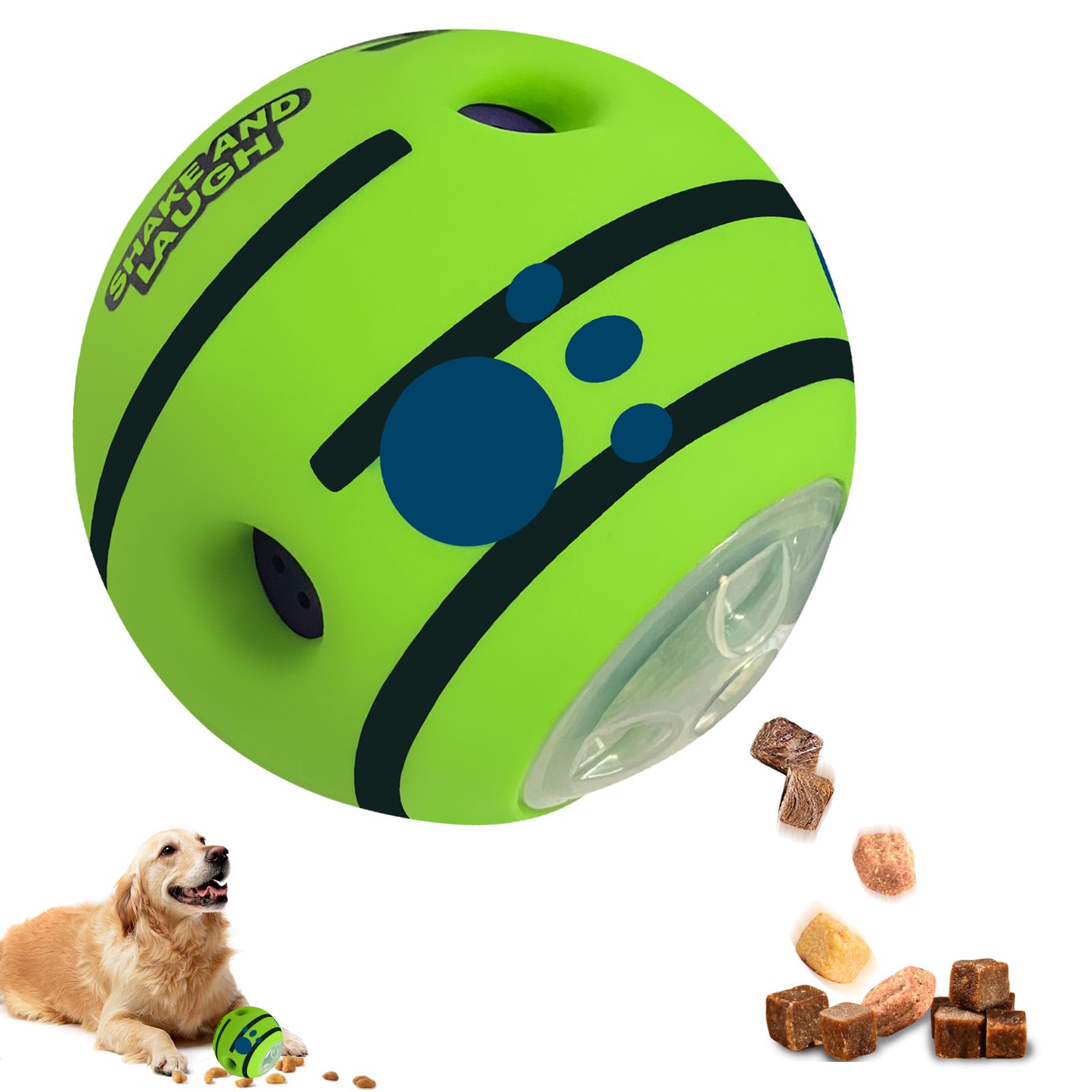 Shake And Laugh Interactive Puzzle Dog Treat Ball, Treat Dispensing Enrichment Dog Toys Ball, Xl, 5.51 In (14 Cm)