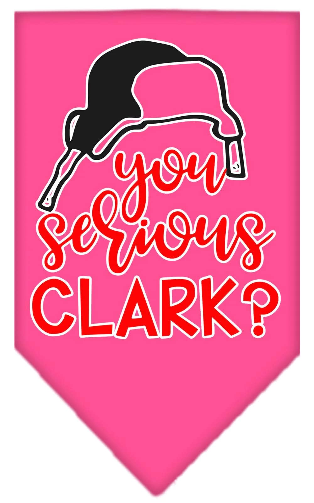 Christmas Pet and Dog Bandana Screen Printed, "You Serious Clark?" Red Small