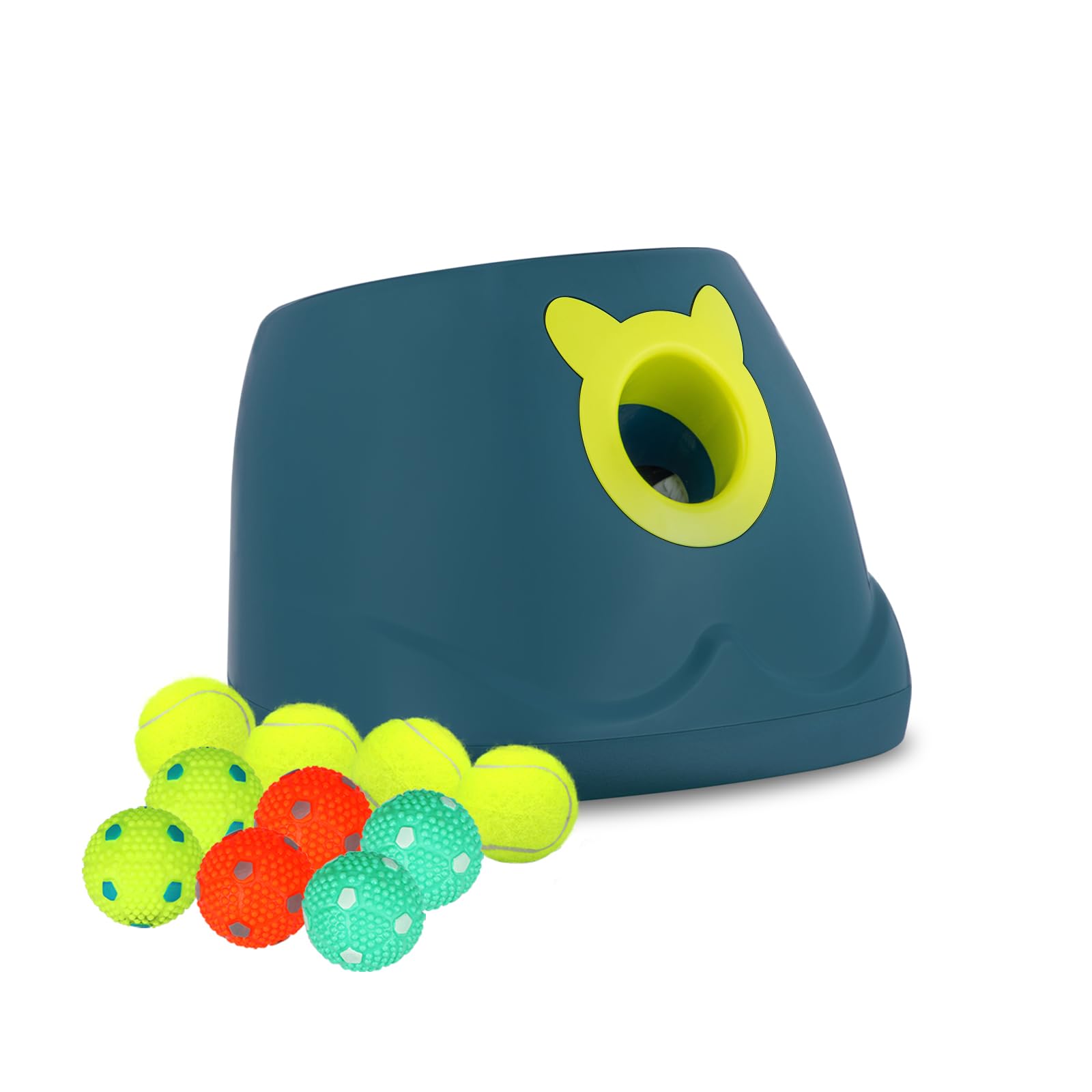 Wigglytail Automatic Ball Launcher For Dogs, Dog Fetch Ball Thrower Launcher, 4 Adjustable Distances, Interactive Pet Self Playi