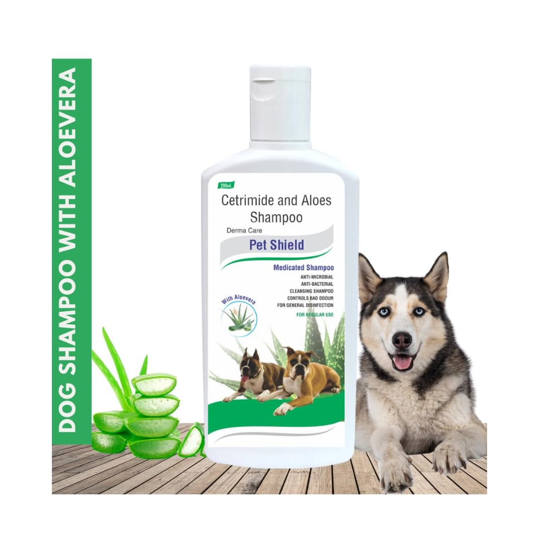 Pil Pet Shield Medicated Dog Shampoo | Anti-Microbial | Anti-Bacterial | Controls Bad Odour | Cleansing Shampoo For Dogs Only (2