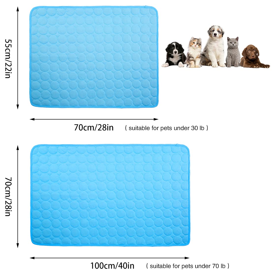 Mojonnie Dog Cooling Mat, Pet Cooling Pads For Dogs, Summer Cooling Bed For Cats, Portable Pet Cooling Cushion For Home Or Outdoor