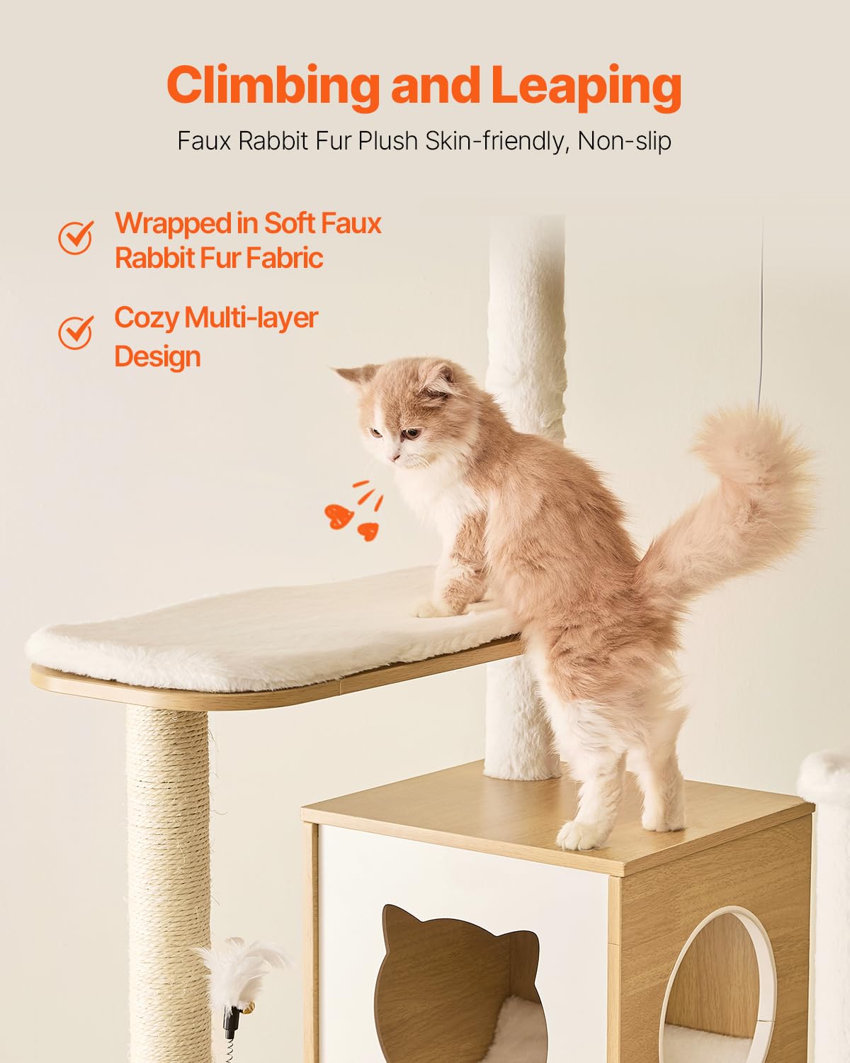 VEVOR Large Cat Tree, 68.9 inches Tall, Cat Tower, Multi-Level Cat Condo Furniture Activity Center with Cozy Perches, Sisal Scra